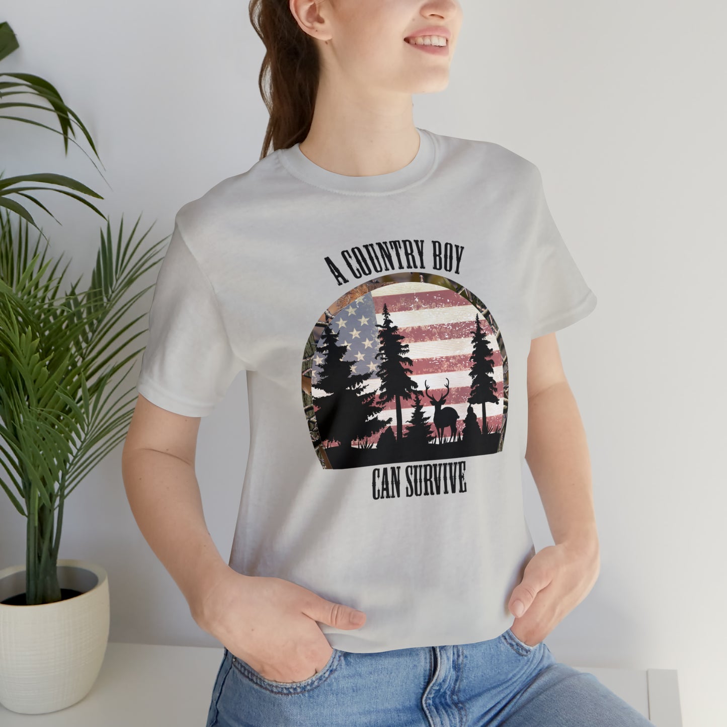 "A Country Boy Can Survive" Unisex Jersey Short Sleeve Tee