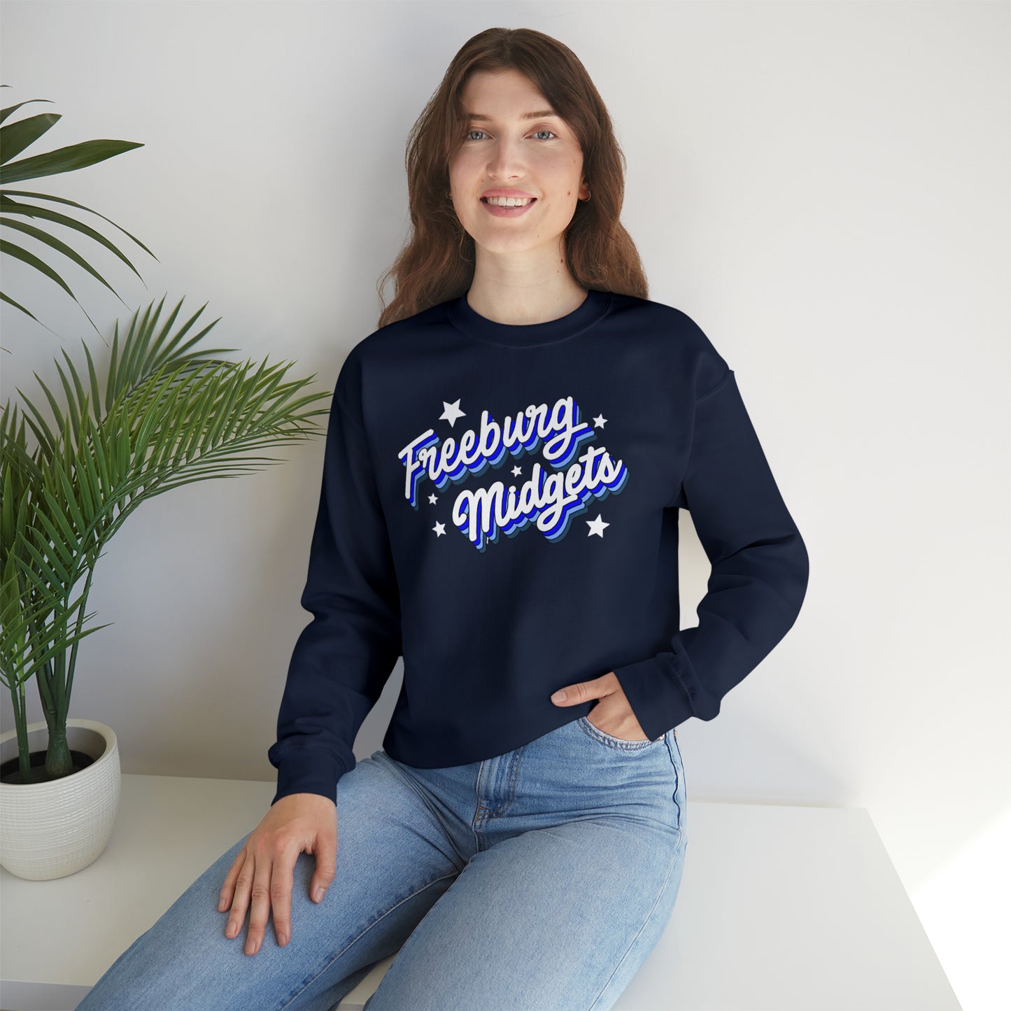 Retro Freeburg Midgets Unisex Heavy Blend™ Crewneck Sweatshirt