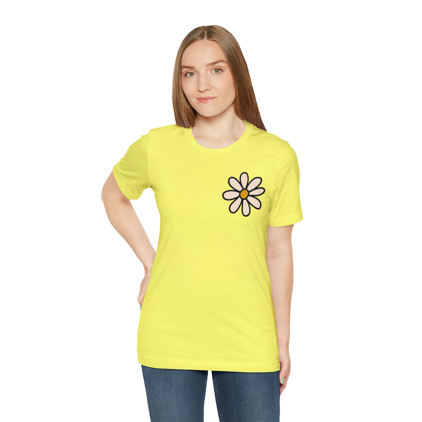 Distressed Daisy Love Like Jesus - Front and Back Design - T-Shirt