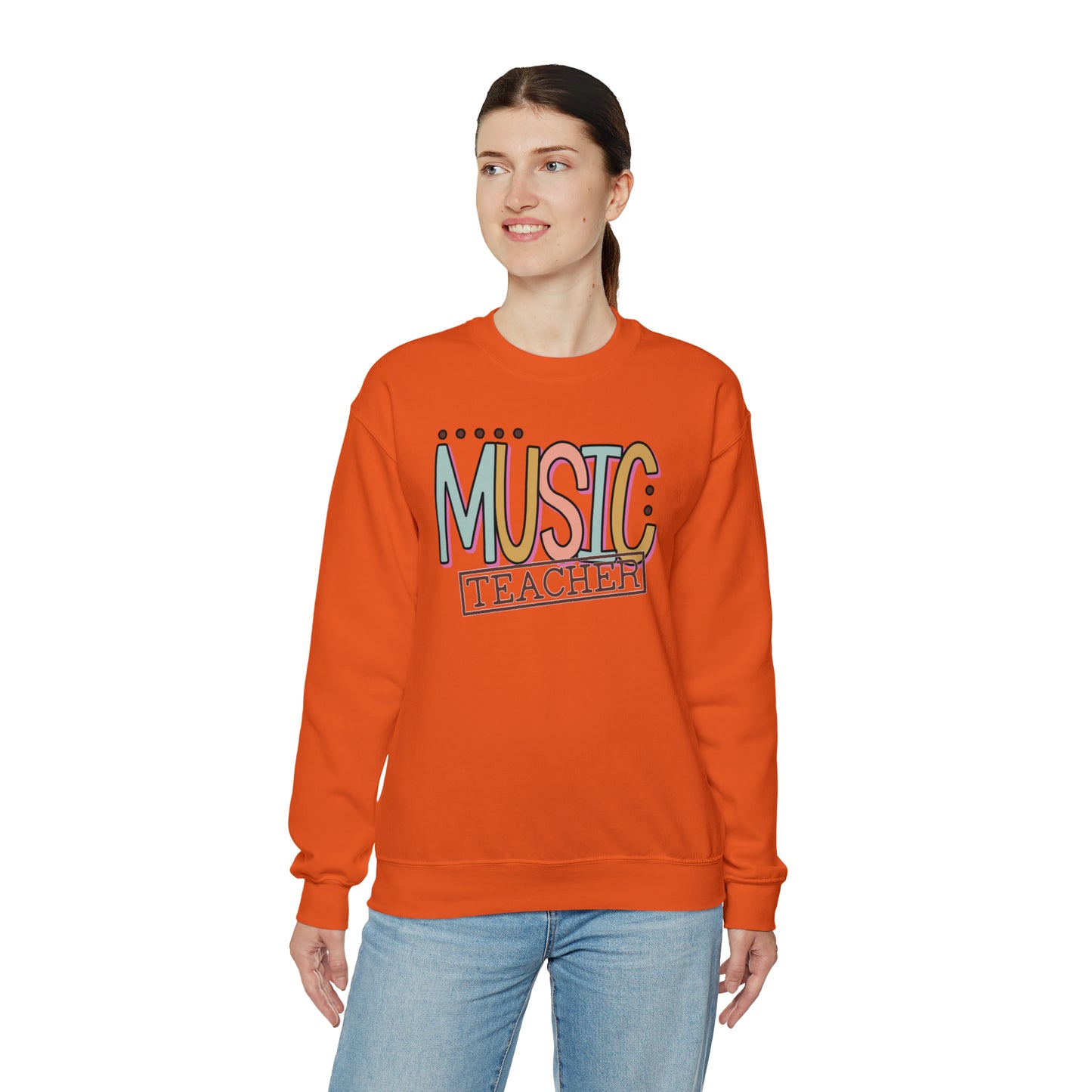 Vintage Multi-Colored Technology Teacher Lined Heavyweight Crewneck Sweatshirt