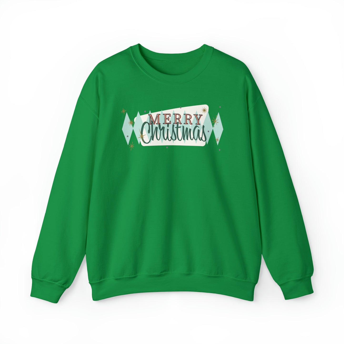 Merry Christmas Diamond Diner Pattern Holiday Unisex Heavy Blend™ Crewneck Sweatshirt
