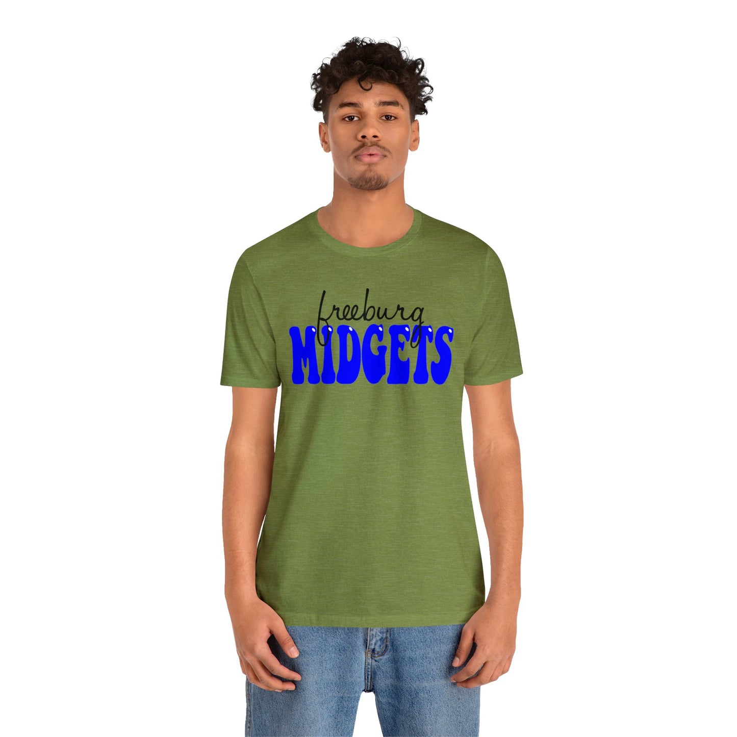 Freeburg Midgets Cursive Bubble Logo Bella Jersey Short Sleeve Tee (Unisex)