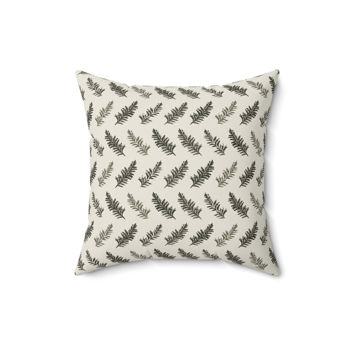 Cedar Leaves Cream Fall/ Halloween Spun Polyester Square Pillow