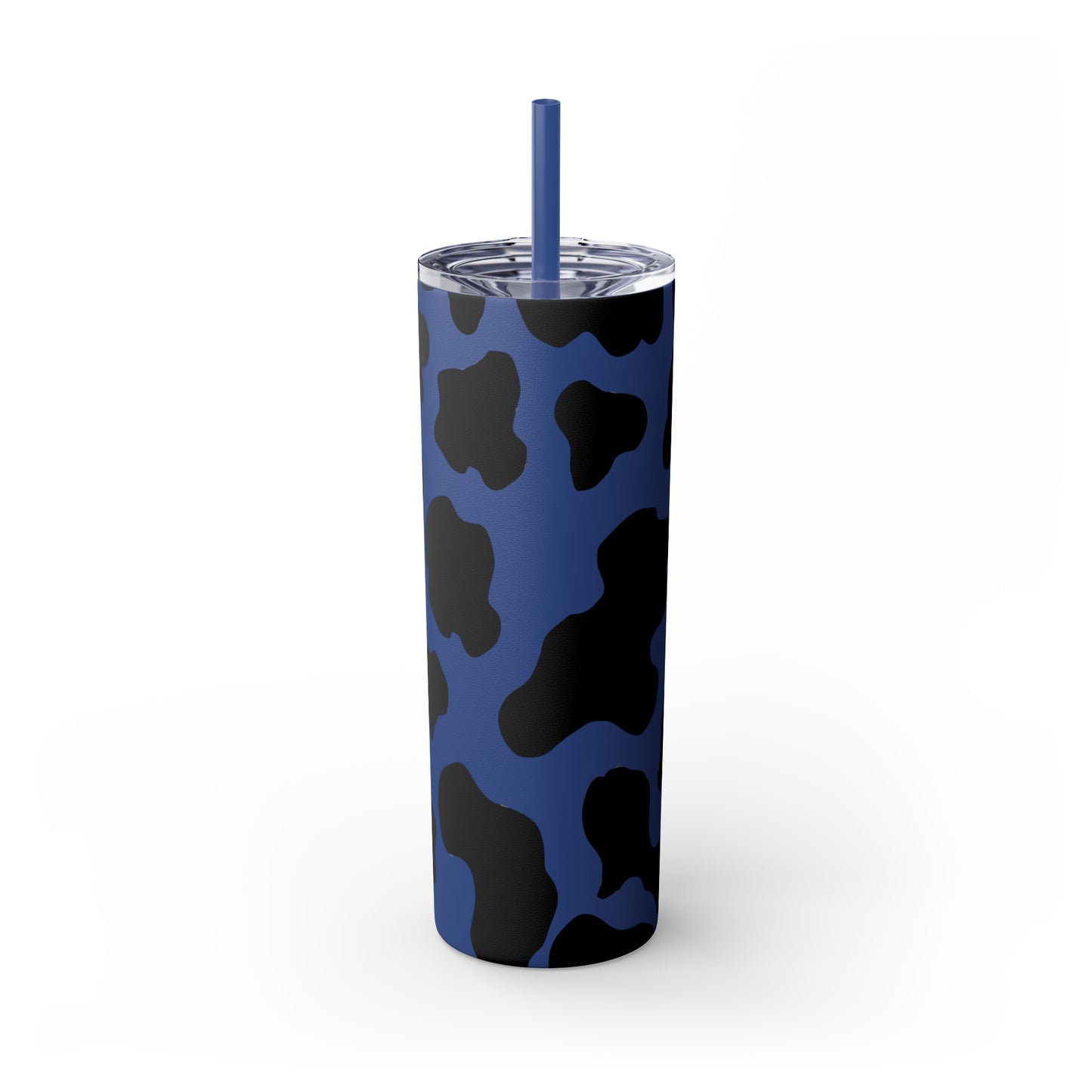 Country Cow Print Skinny Tumbler with Straw, 20oz