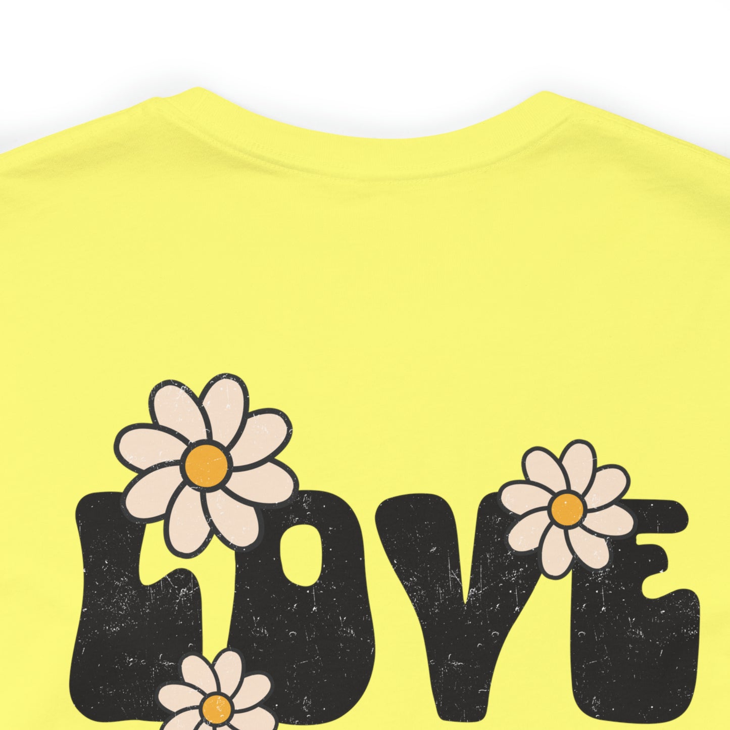 Distressed Daisy Love Like Jesus - Front and Back Design - T-Shirt