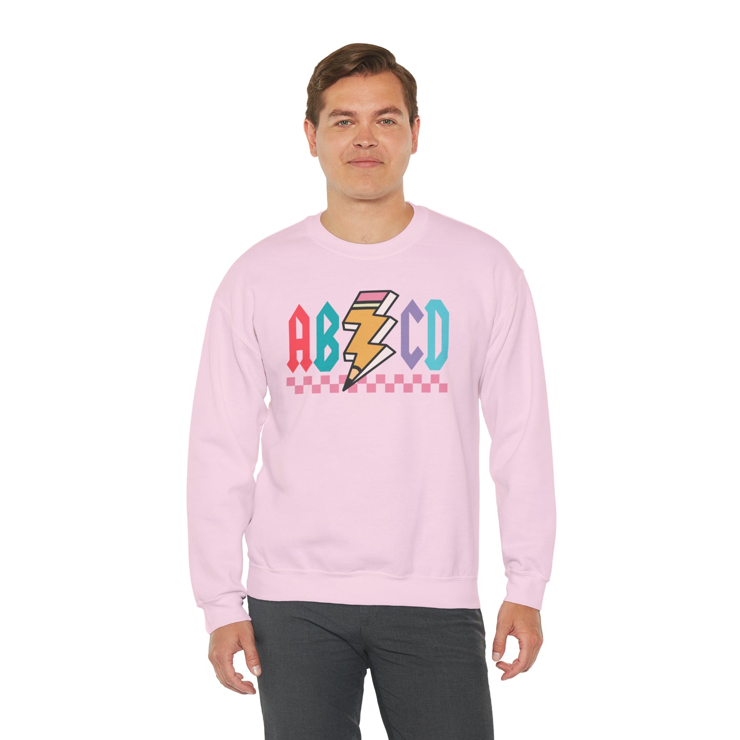 Vintage ABCD Rock and Roll Teacher Heavy Blend™ Crewneck Sweatshirt