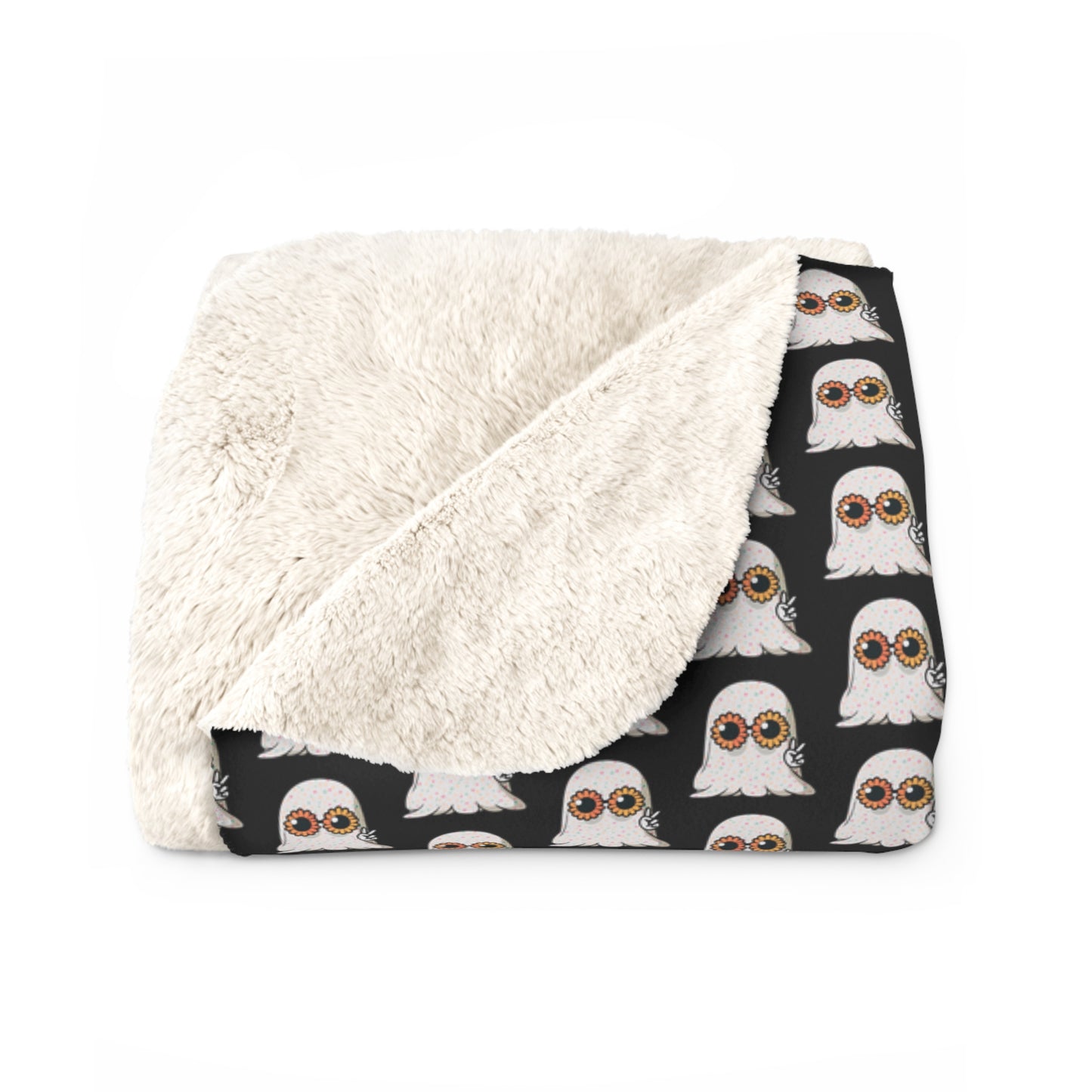 Halloween/ Fall Sunglasses Ghost Design Sherpa Fleece Blanket