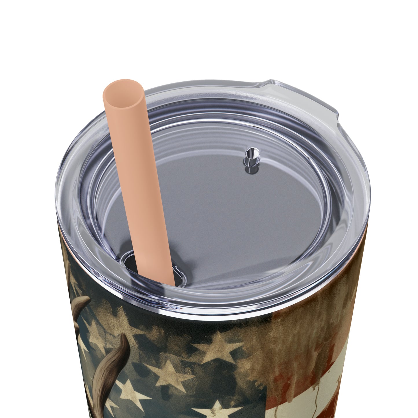 American Deer Hunting Skinny Tumbler with Straw, 20oz