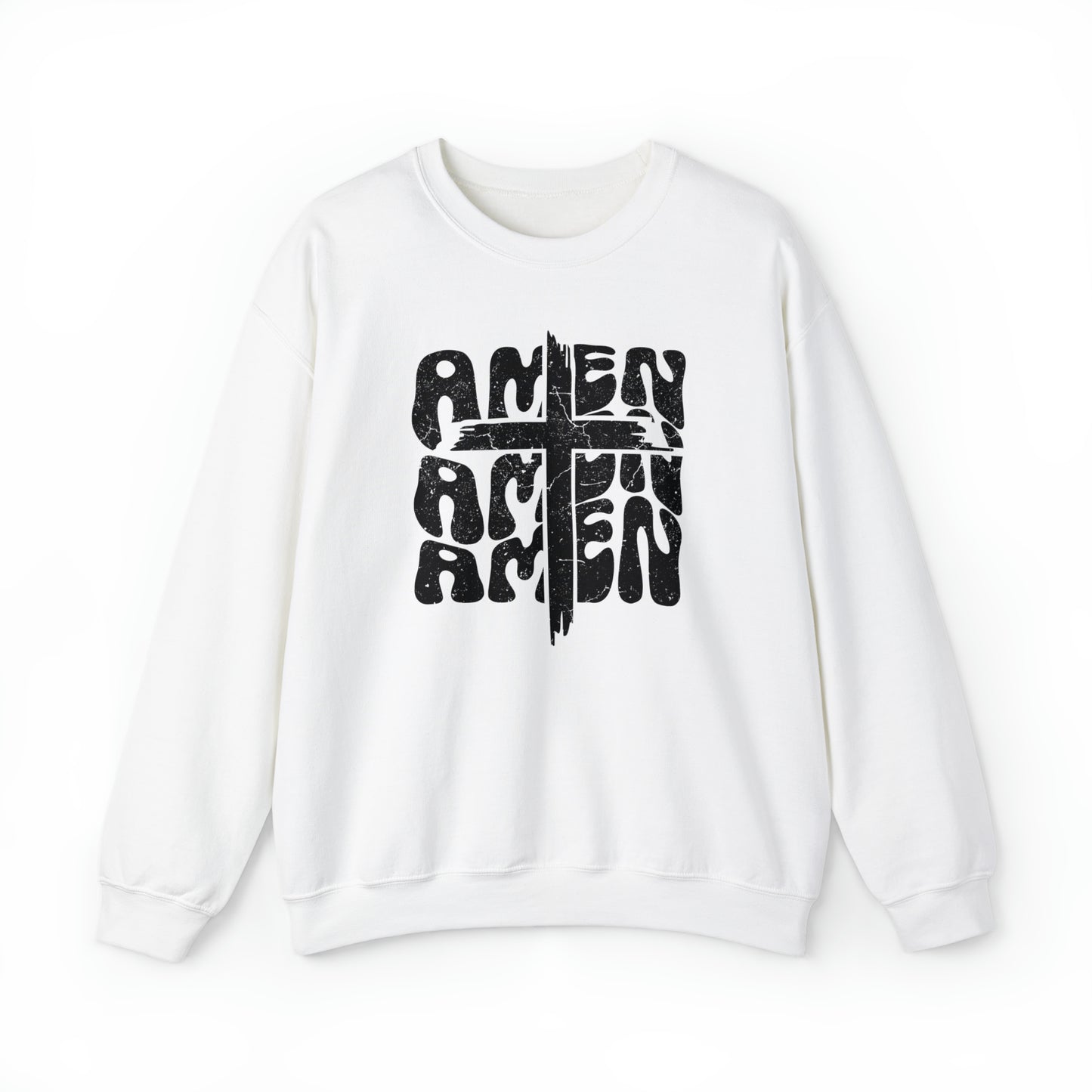 Amen Amen Amen with Cross Design Heavy Blend™ Crewneck Sweatshirt