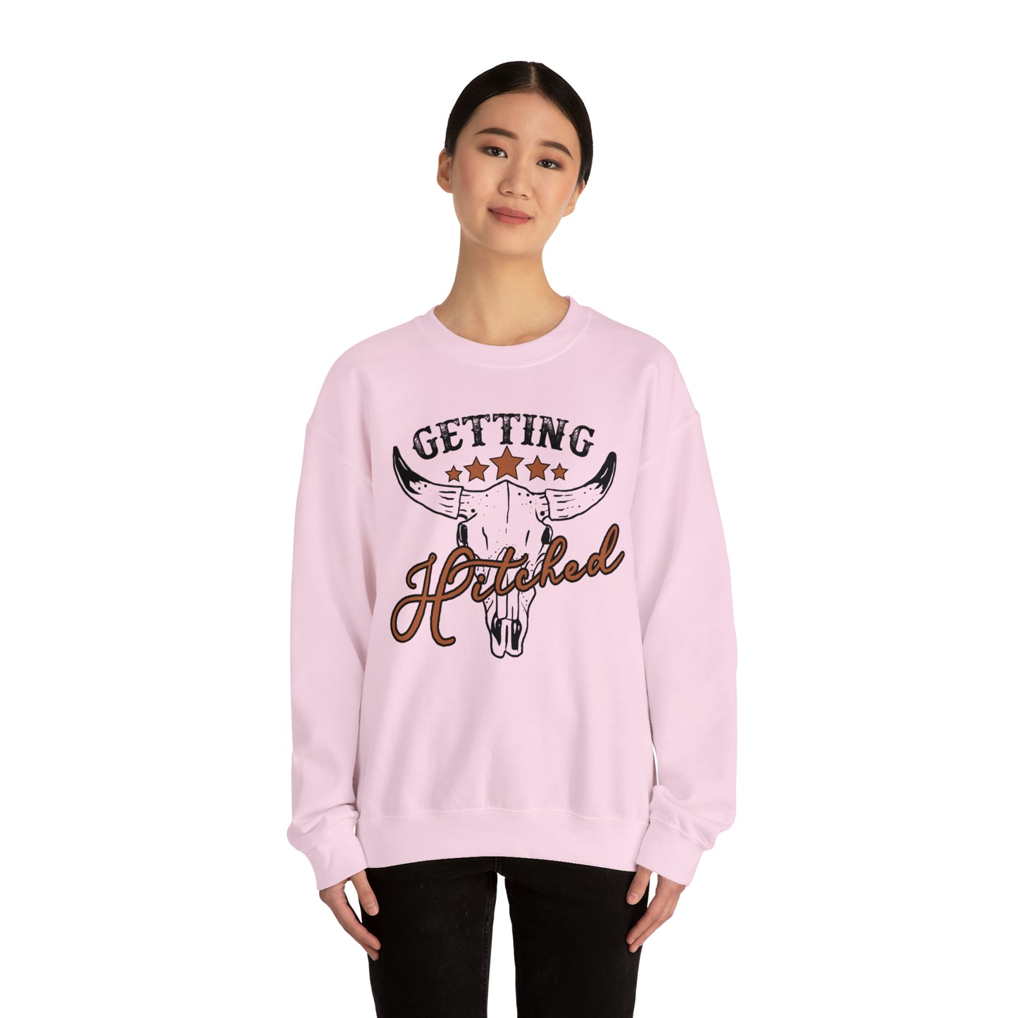 Vintage Getting Hitched Bride Unisex Heavy Blend™ Crewneck Sweatshirt