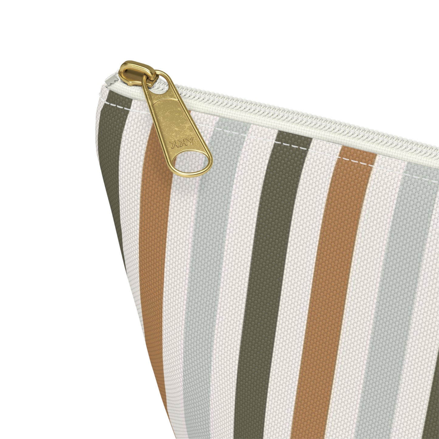 Fall Retro Brown Striped Print Design  Accessory Pouch w T-bottom