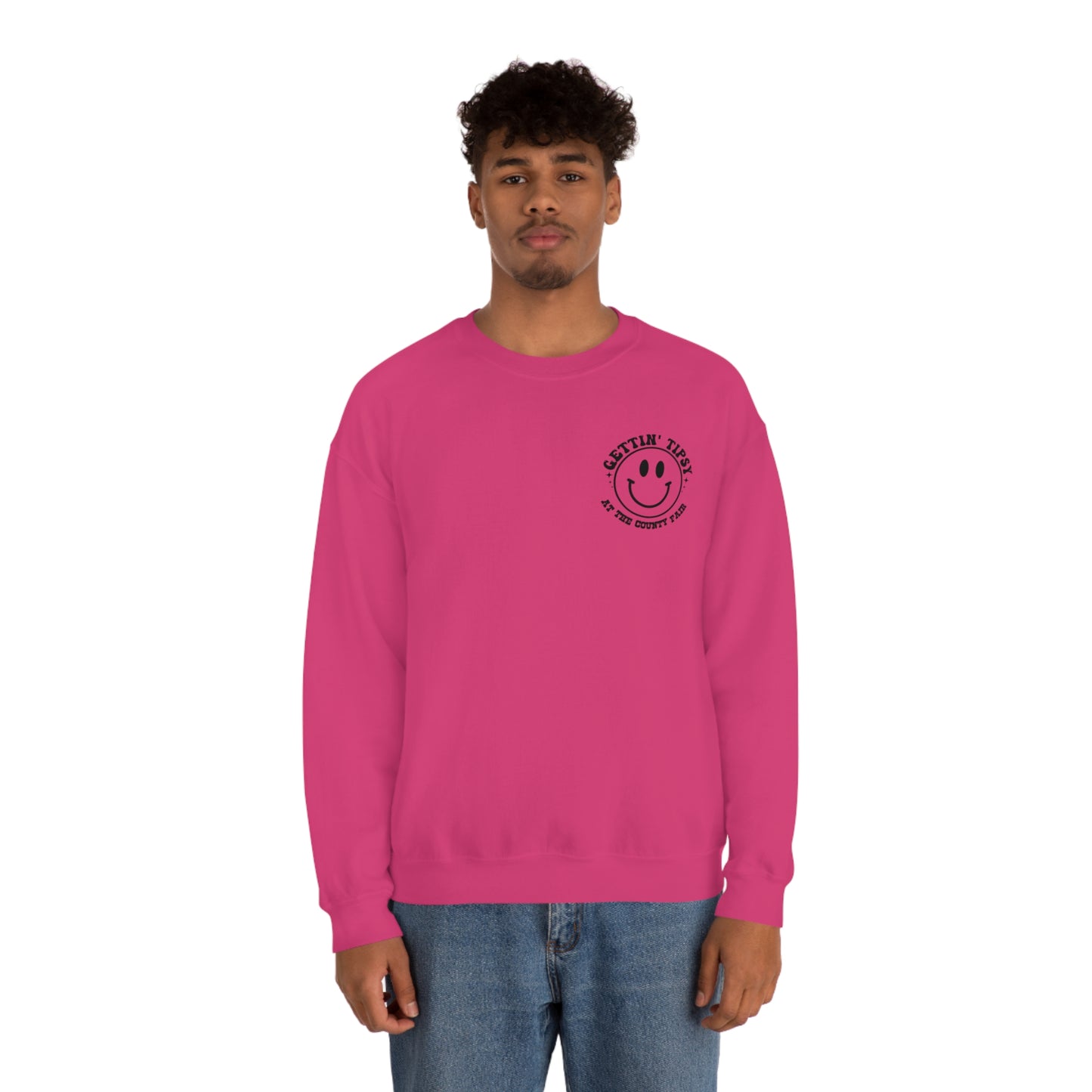 "Gettin' Tipsy at the County Fair" (Front & Back Design) - Unisex Heavy Blend™ Crewneck Sweatshirt