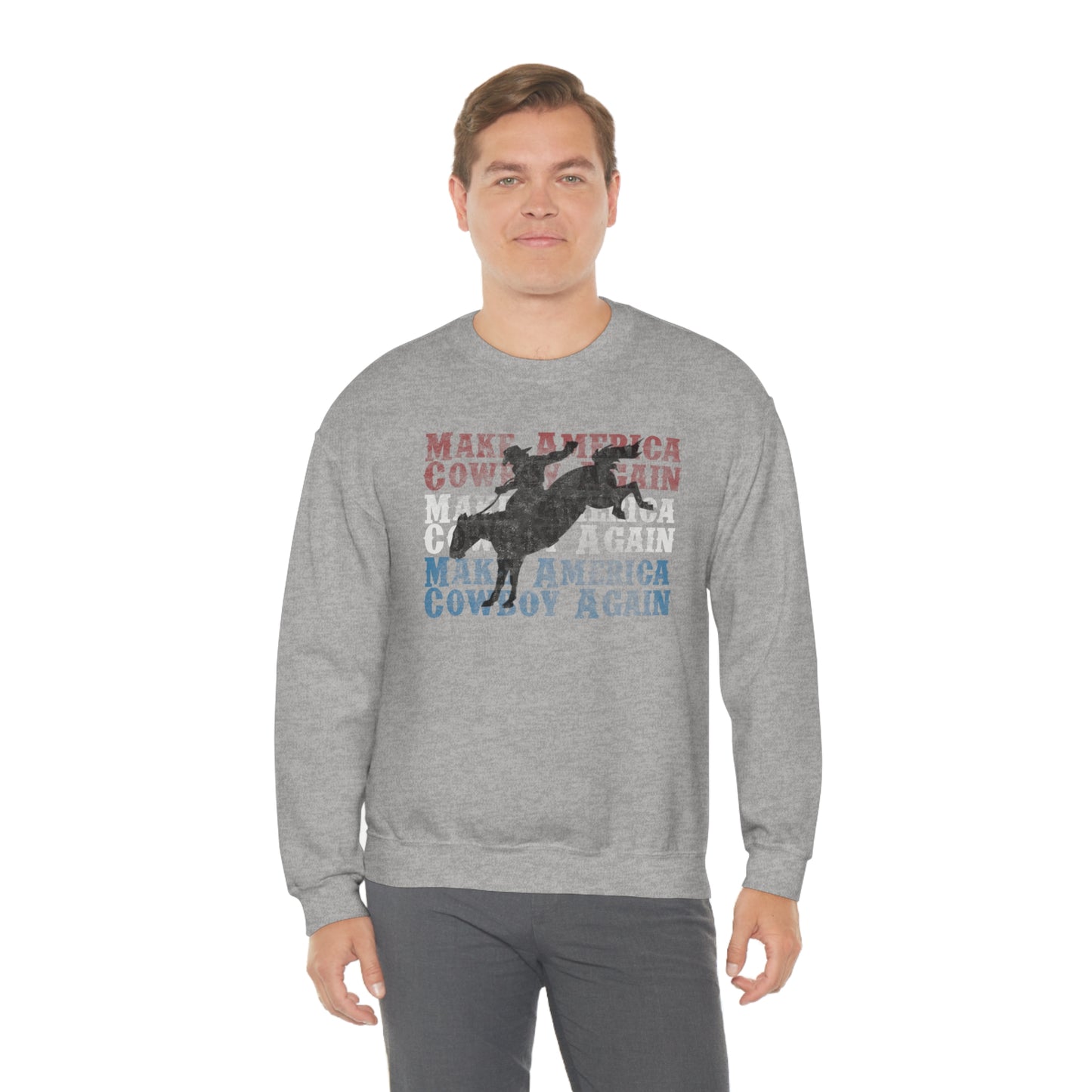 "Make America Cowboy Again" - Unisex Heavy Blend™ Crewneck Sweatshirt