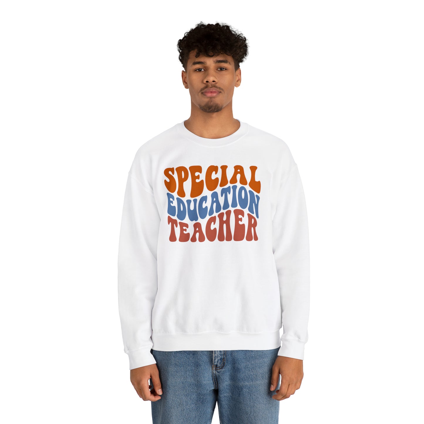 Retro Warm Colored Special Education Teacher Unisex Heavy Blend™ Crewneck Sweatshirt