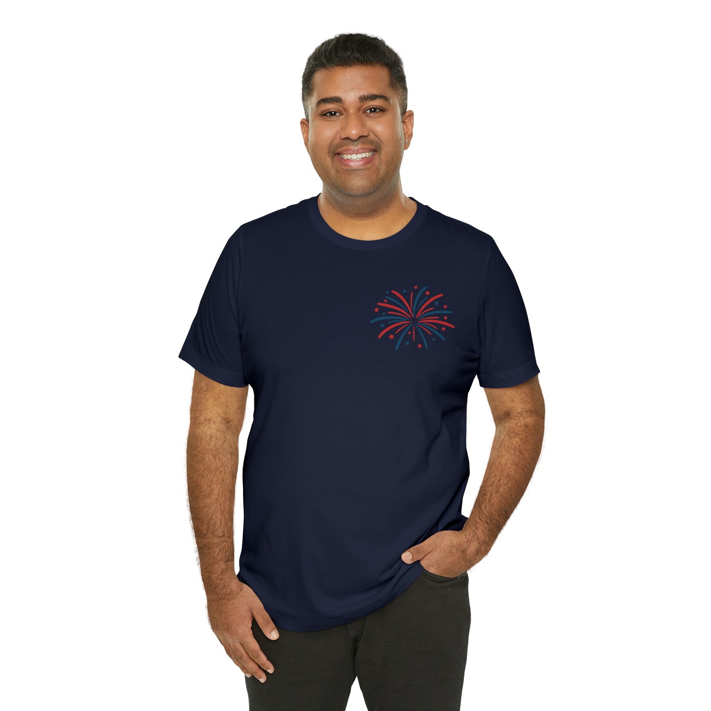 "Land of the Free Because of the Brave" Unisex Jersey Short Sleeve Tee (Front and Back Design)