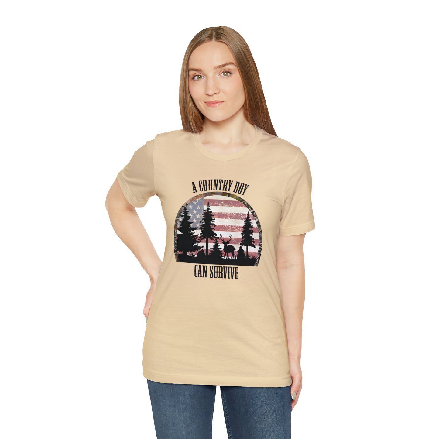 "A Country Boy Can Survive" Unisex Jersey Short Sleeve Tee