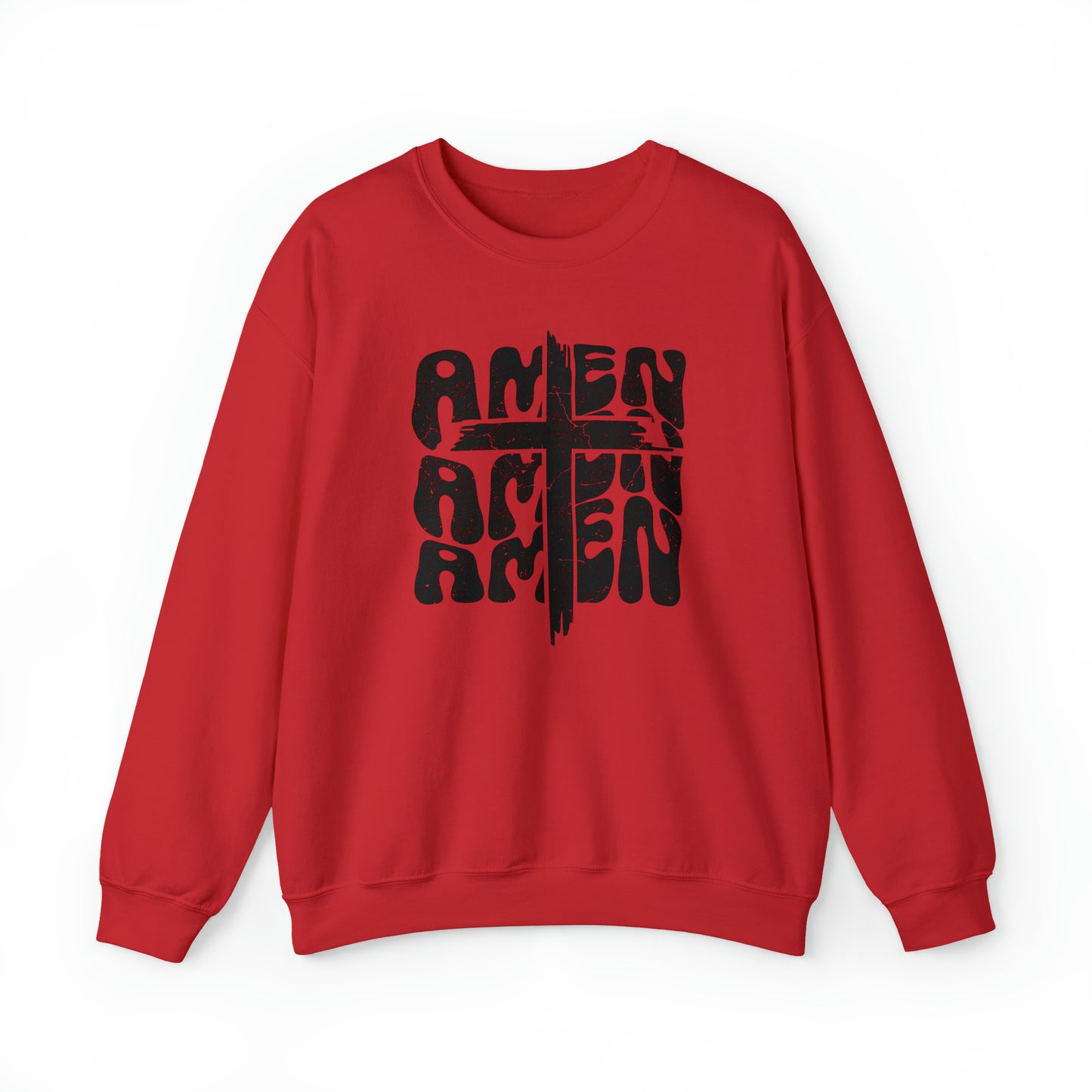 Amen Amen Amen with Cross Design Heavy Blend™ Crewneck Sweatshirt