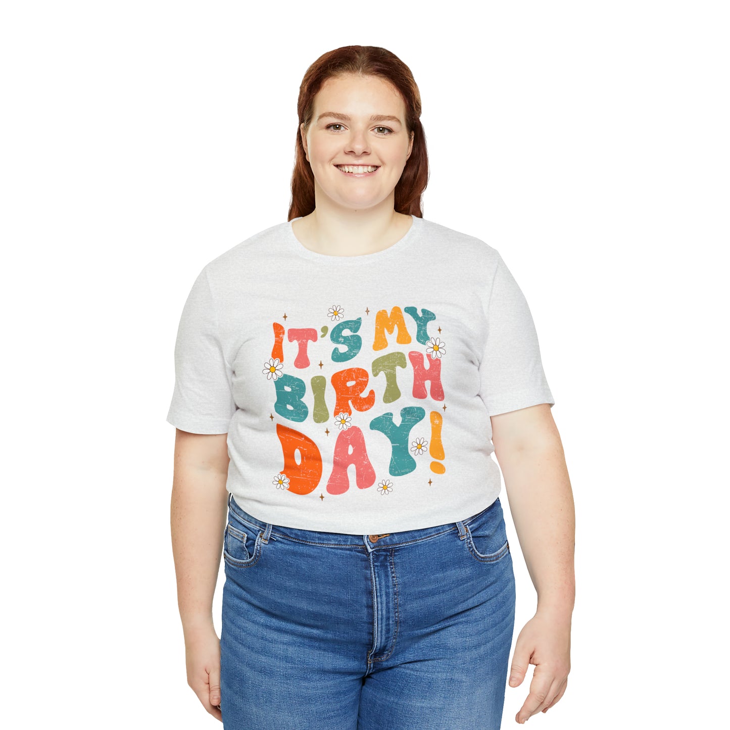 Distressed It's My Birthday Colorful Daisy T-Shirt