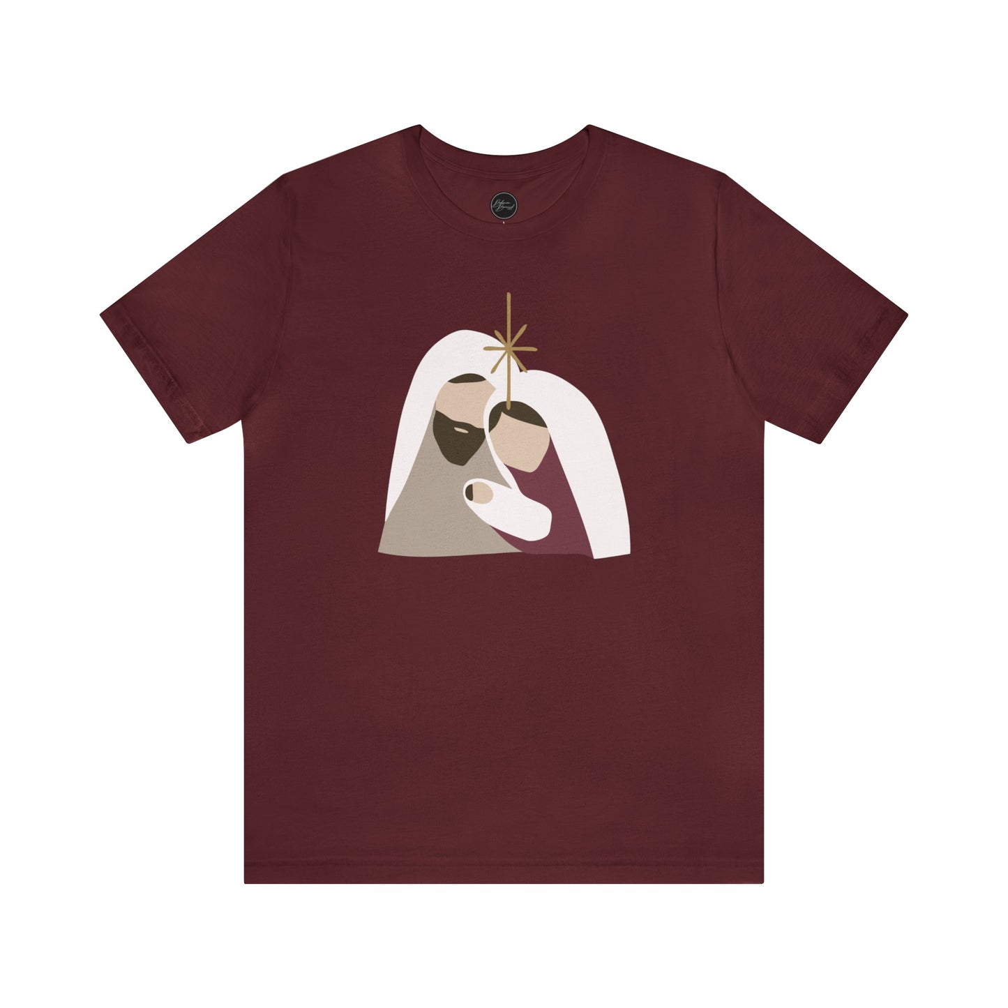 Holy Family Christmas Christian Bella Jersey Short Sleeve Tee (Unisex)