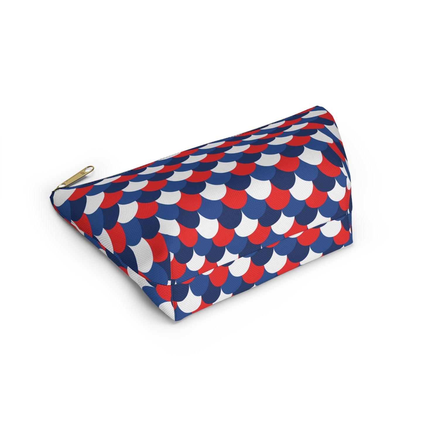 USA America 4th of July Mermaid Scale Red, White and Blue Print Design Accessory Pouch w T-bottom