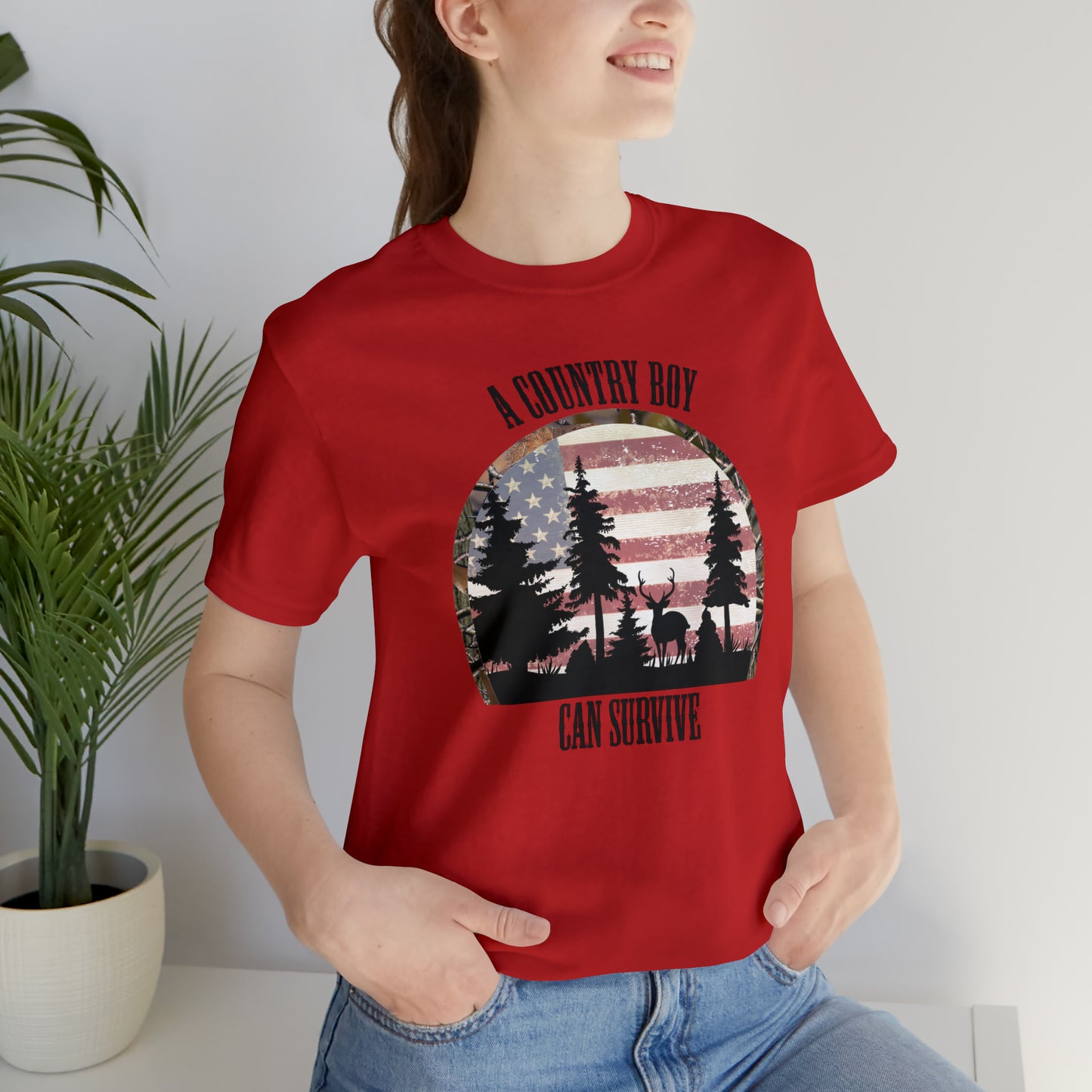 "A Country Boy Can Survive" Unisex Jersey Short Sleeve Tee