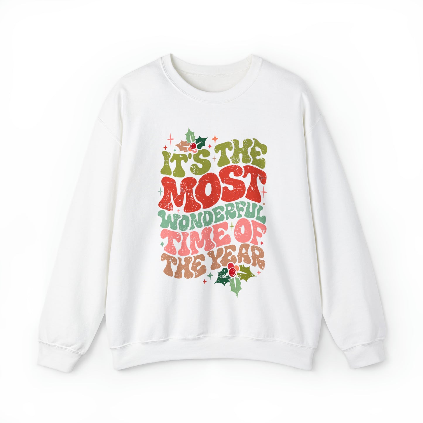 Retro It's the Most Wonderful Time of the Year Unisex Heavy Blend™ Crewneck Sweatshirt