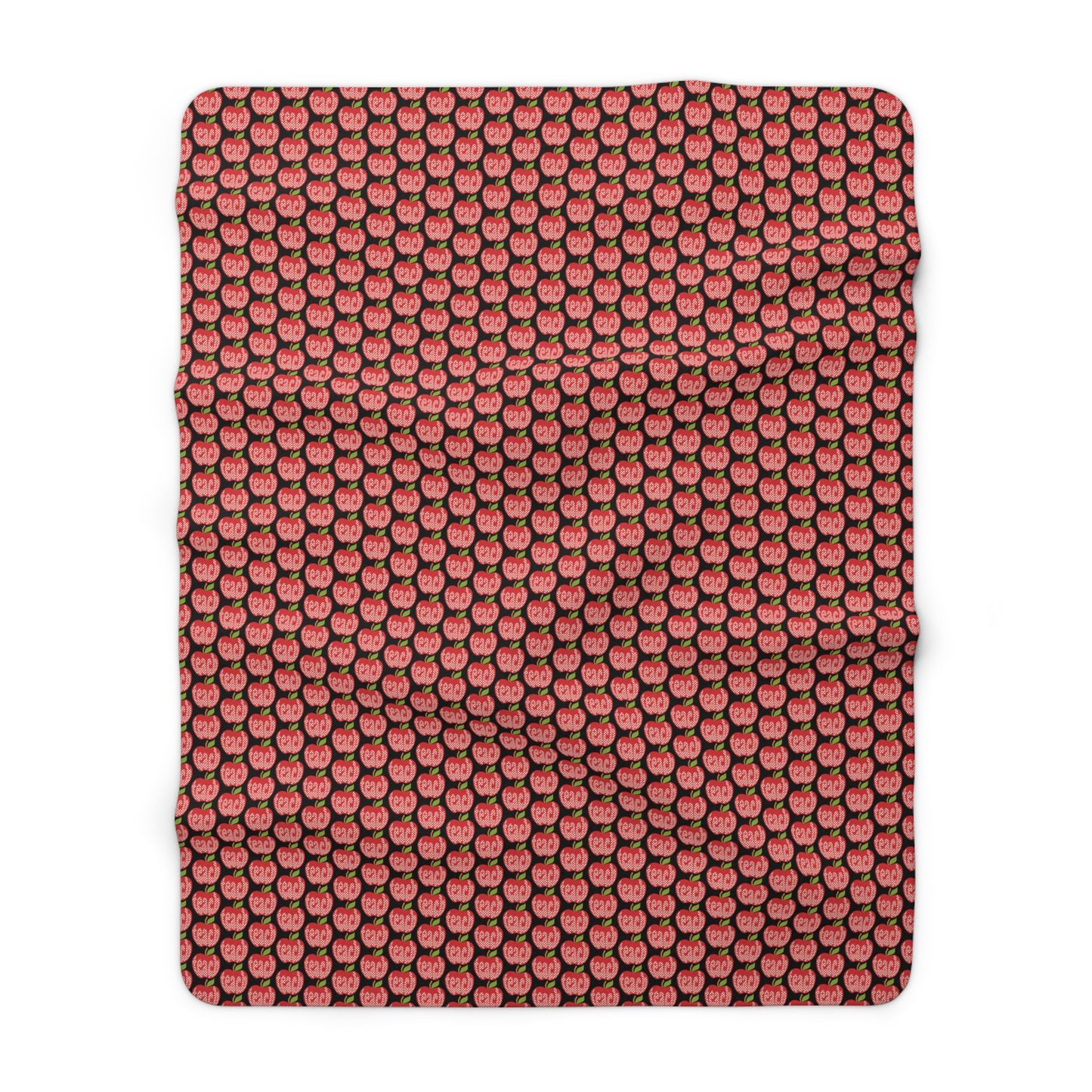 Red Apple Teach Pattern Design Sherpa Fleece Blanket