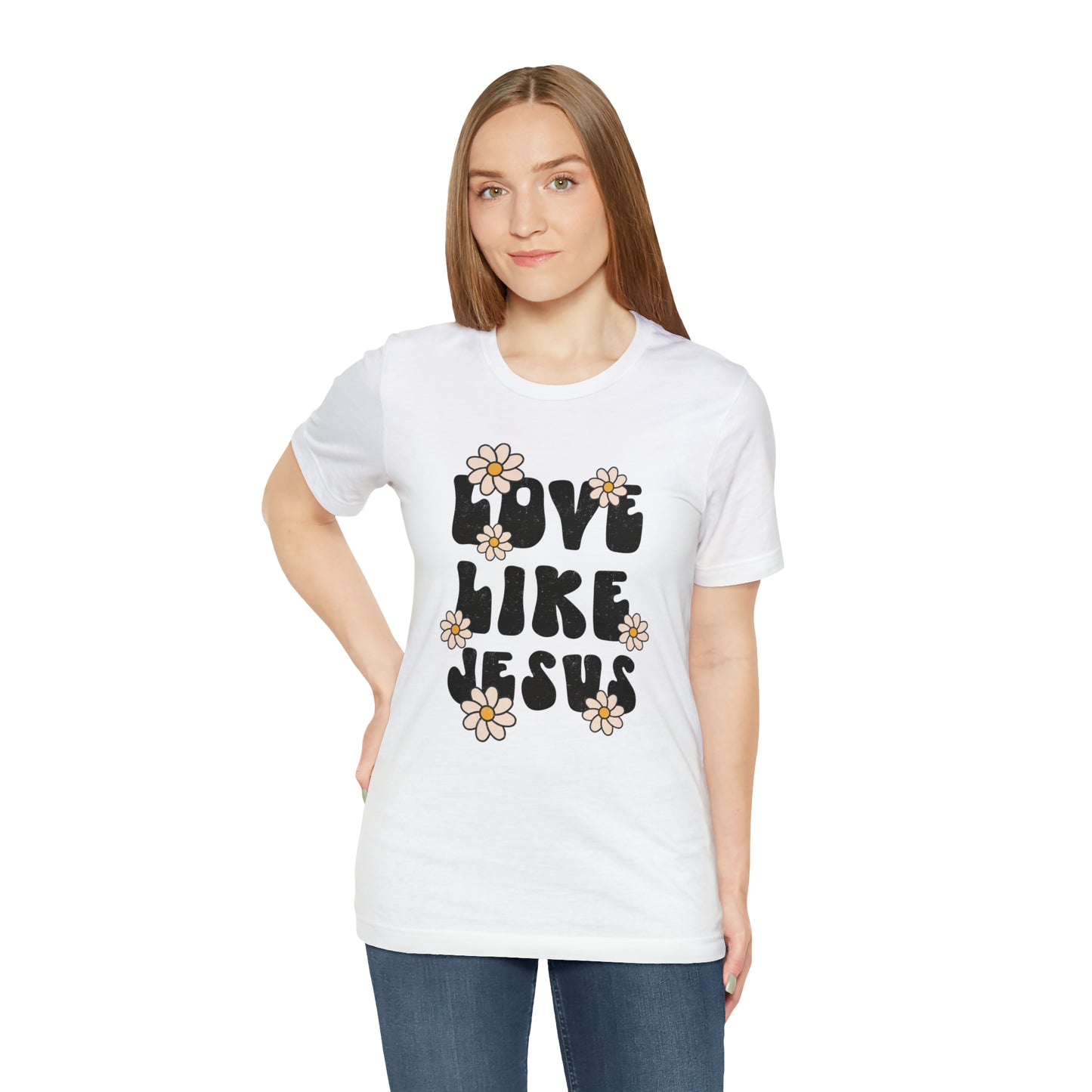 Distressed Daisy Love Like Jesus T-Shirt