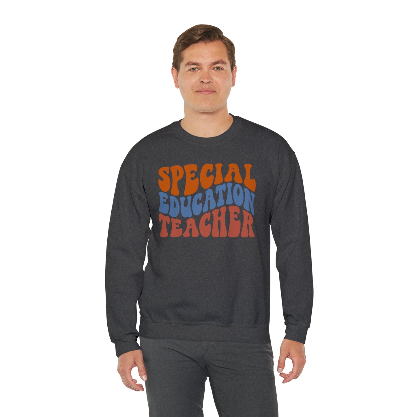 Retro Warm Colored Special Education Teacher Unisex Heavy Blend™ Crewneck Sweatshirt