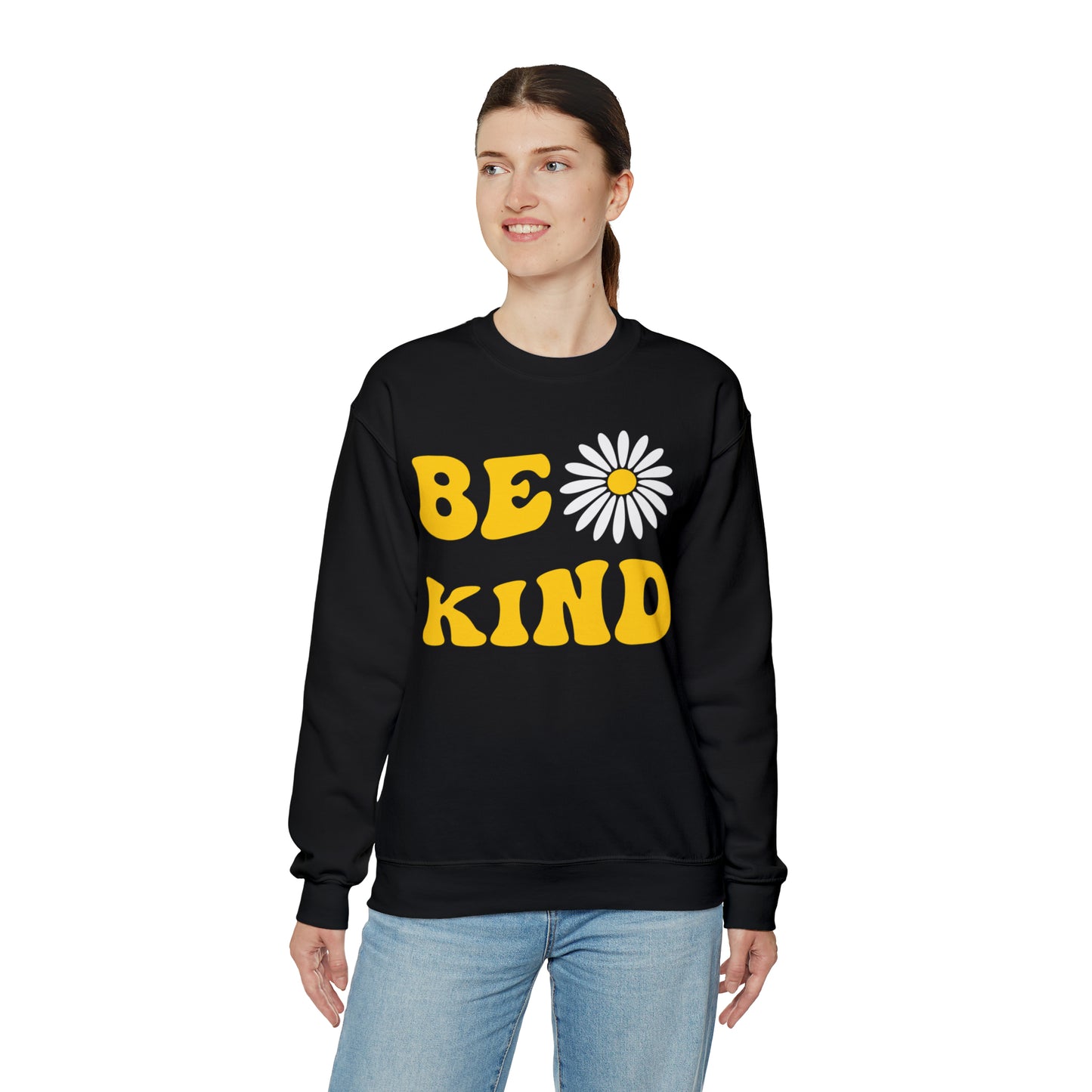 Be Kind Yellow Sunflower Unisex Heavy Blend™ Crewneck Sweatshirt
