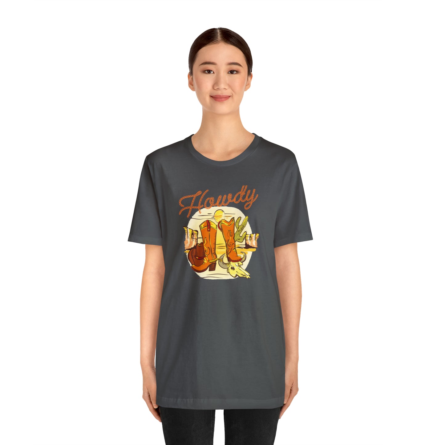 "Rope Howdy with boots" Unisex Jersey Short Sleeve Tee