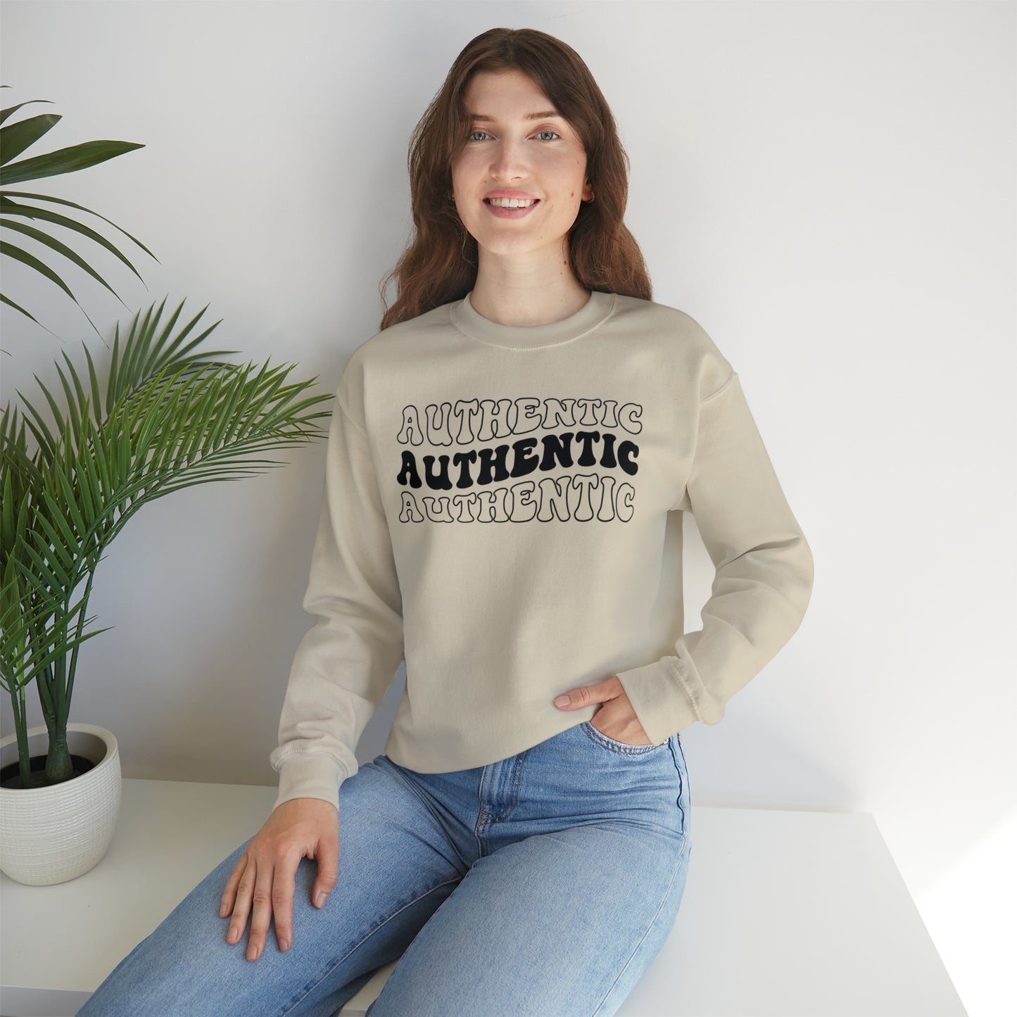 "Authentic" Black Logo Unisex Heavy Blend™ Crewneck Sweatshirt