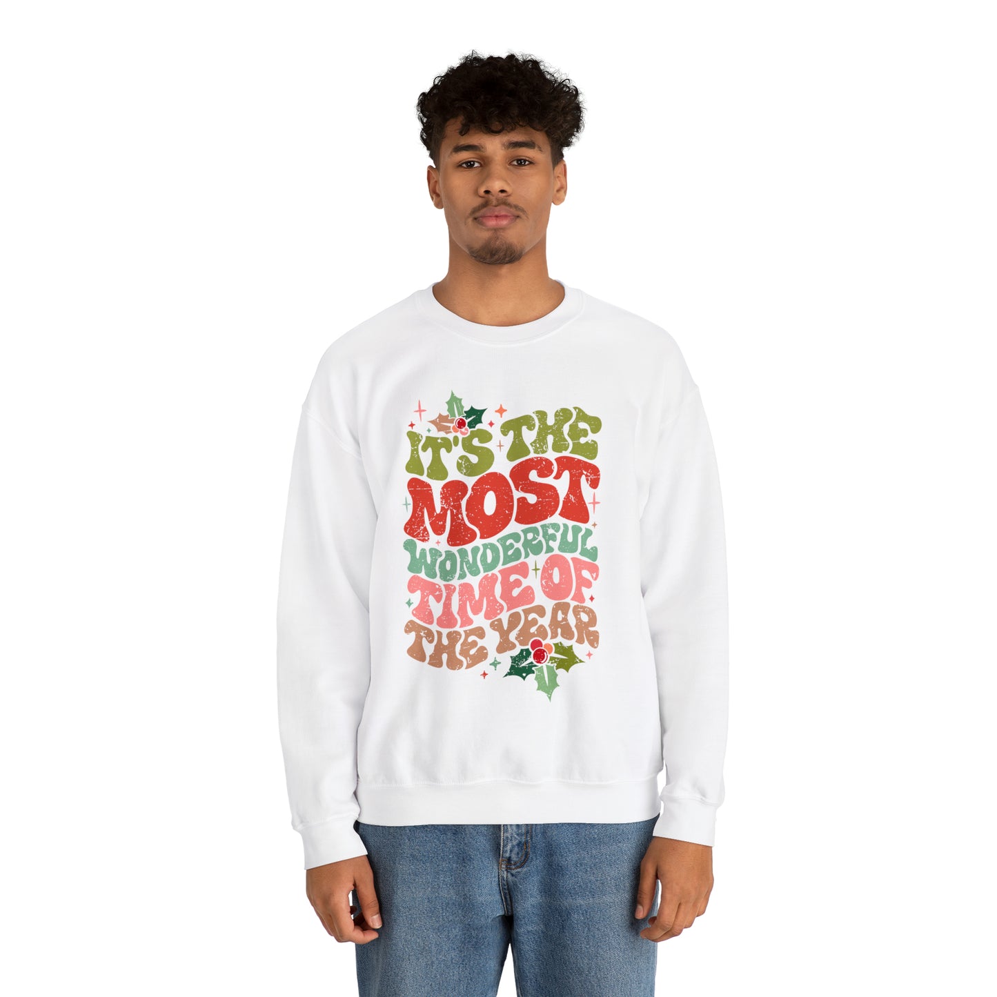 Retro It's the Most Wonderful Time of the Year Unisex Heavy Blend™ Crewneck Sweatshirt