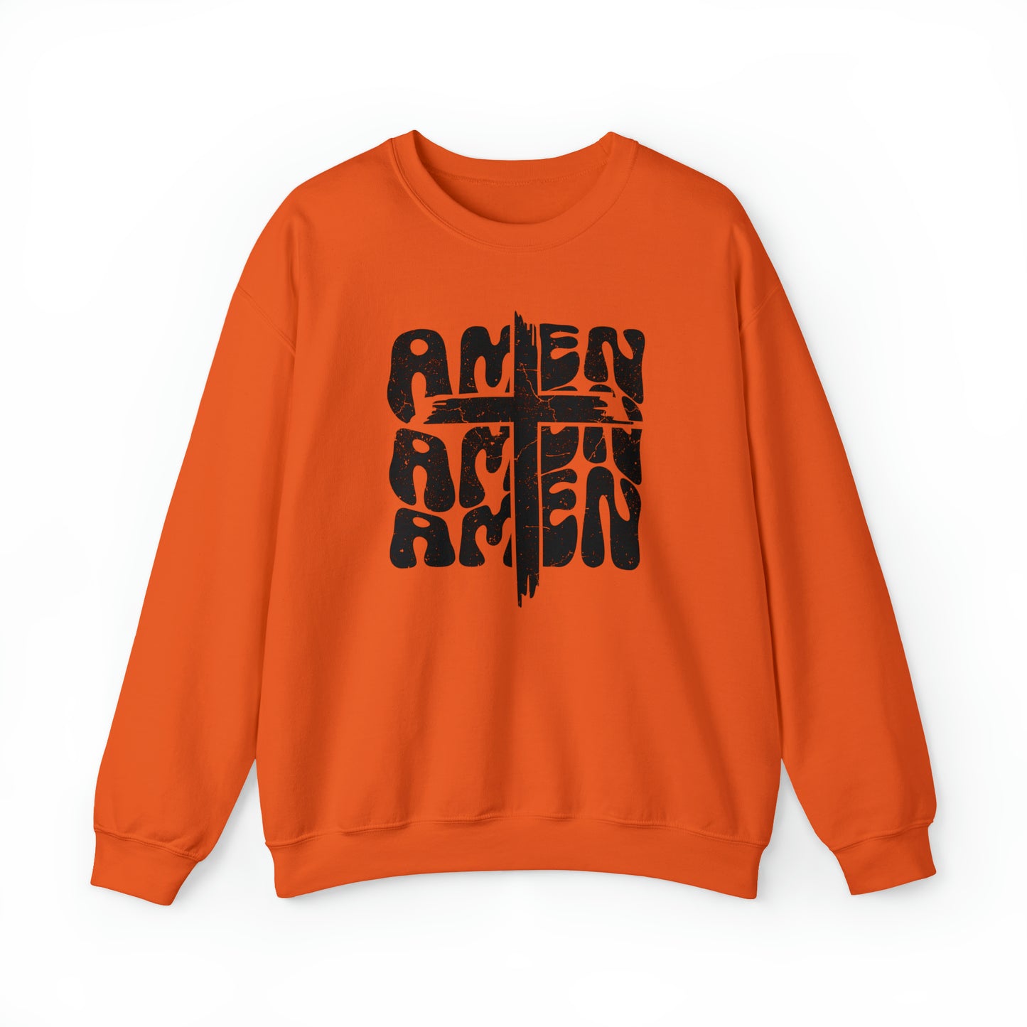 Amen Amen Amen with Cross Design Heavy Blend™ Crewneck Sweatshirt