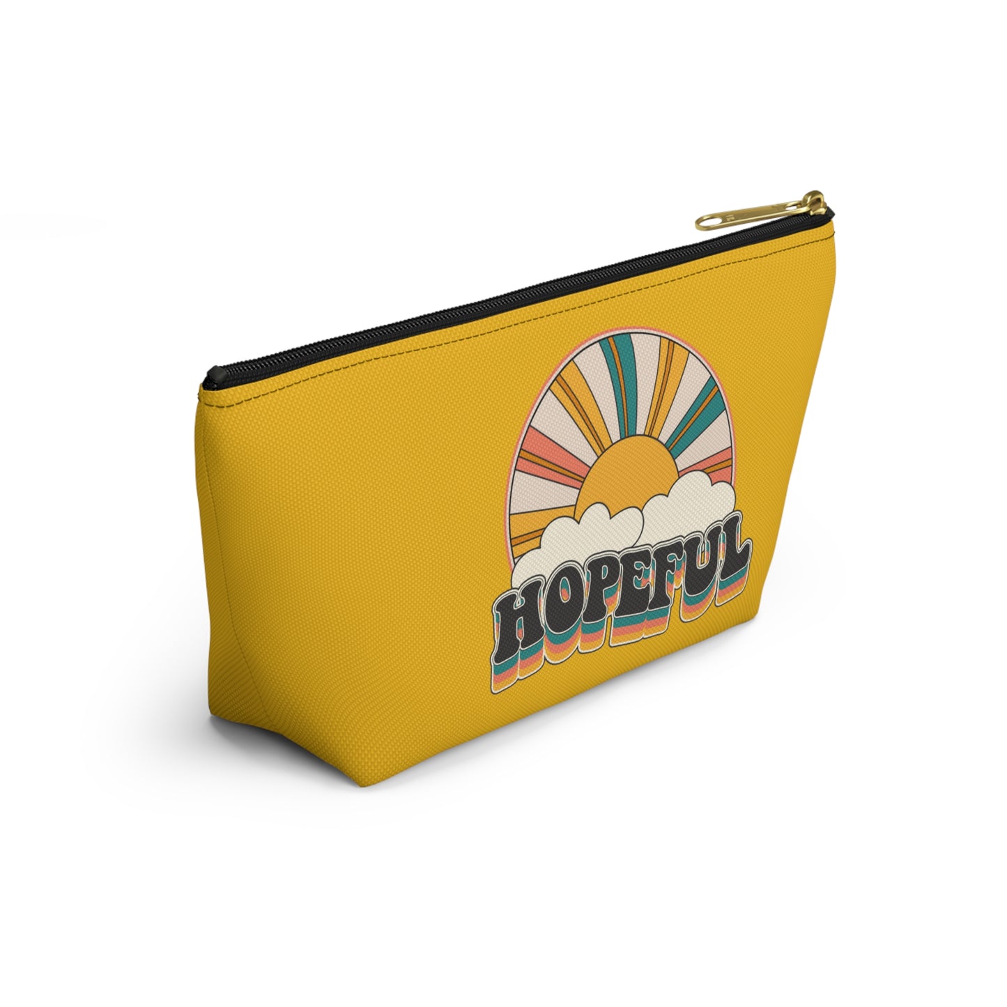 Christian Hopeful Rainbow Sunshine Print Design Accessory Pouch w T-bottom