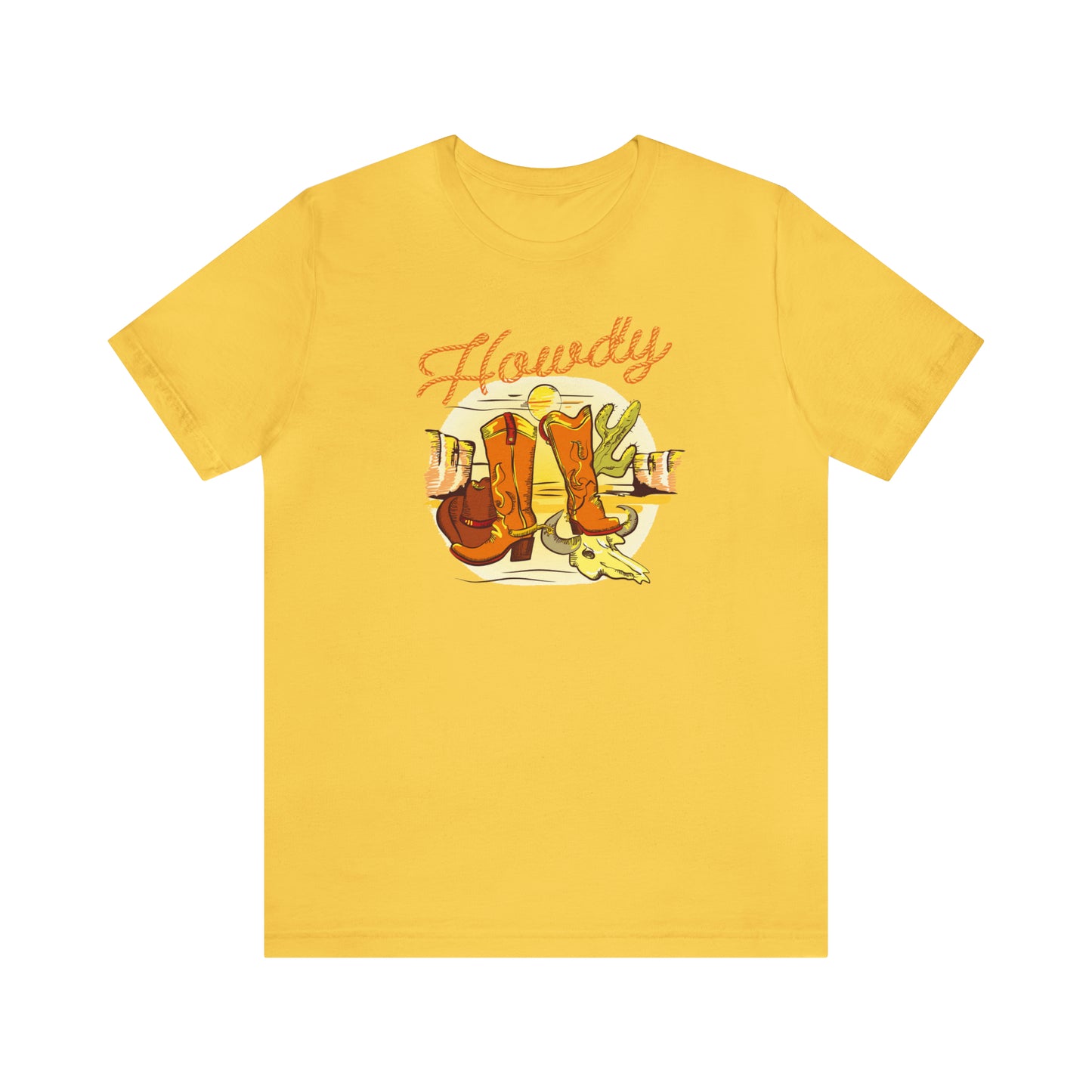 "Rope Howdy with boots" Unisex Jersey Short Sleeve Tee