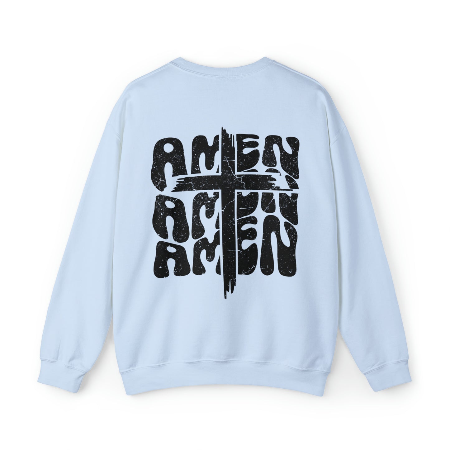 Amen Amen Amen with Cross Front and Back Design Heavy Blend™ Crewneck Sweatshirt