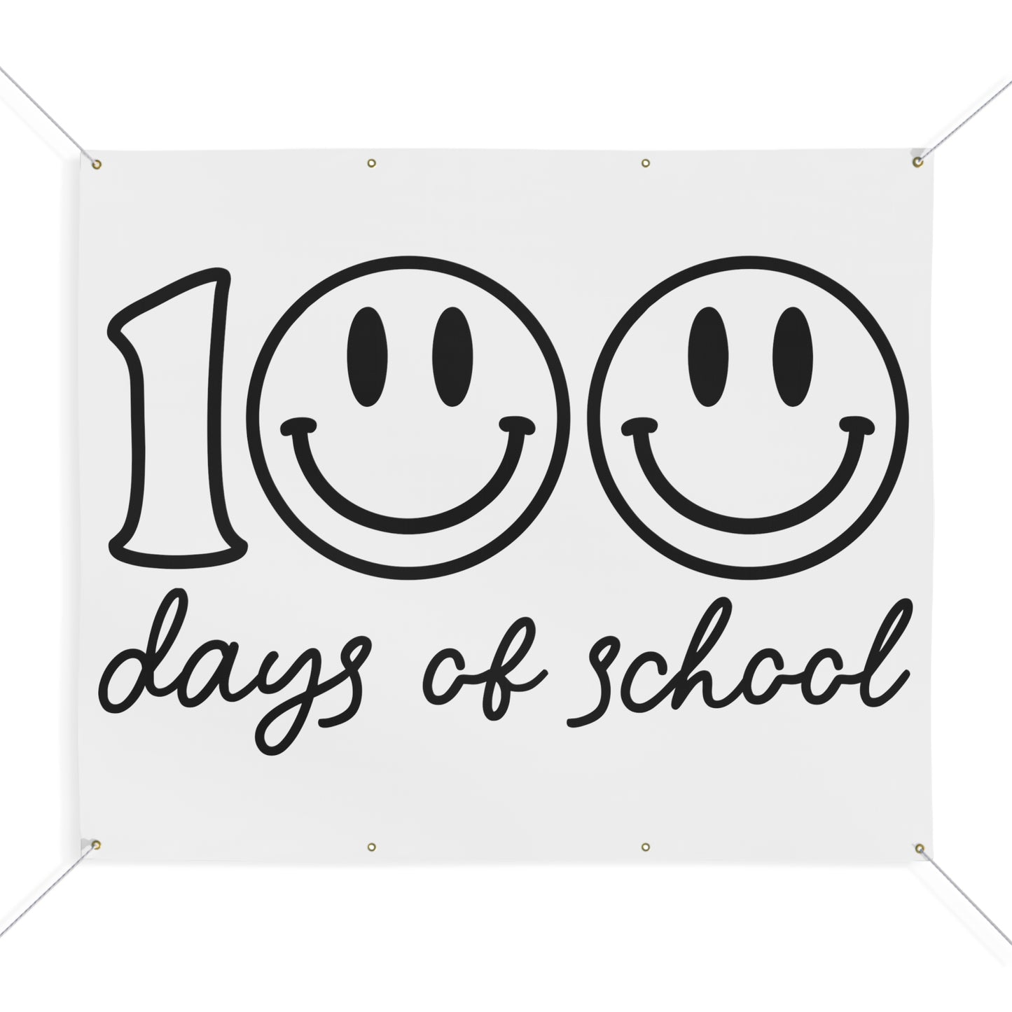 Be Creative 100 Days of School School Matte Banner - White