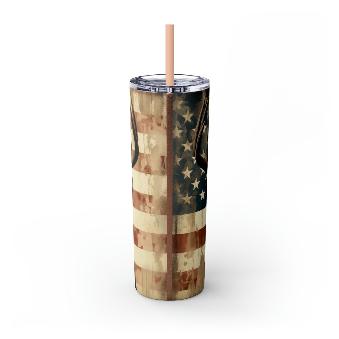 American Deer Hunting Skinny Tumbler with Straw, 20oz