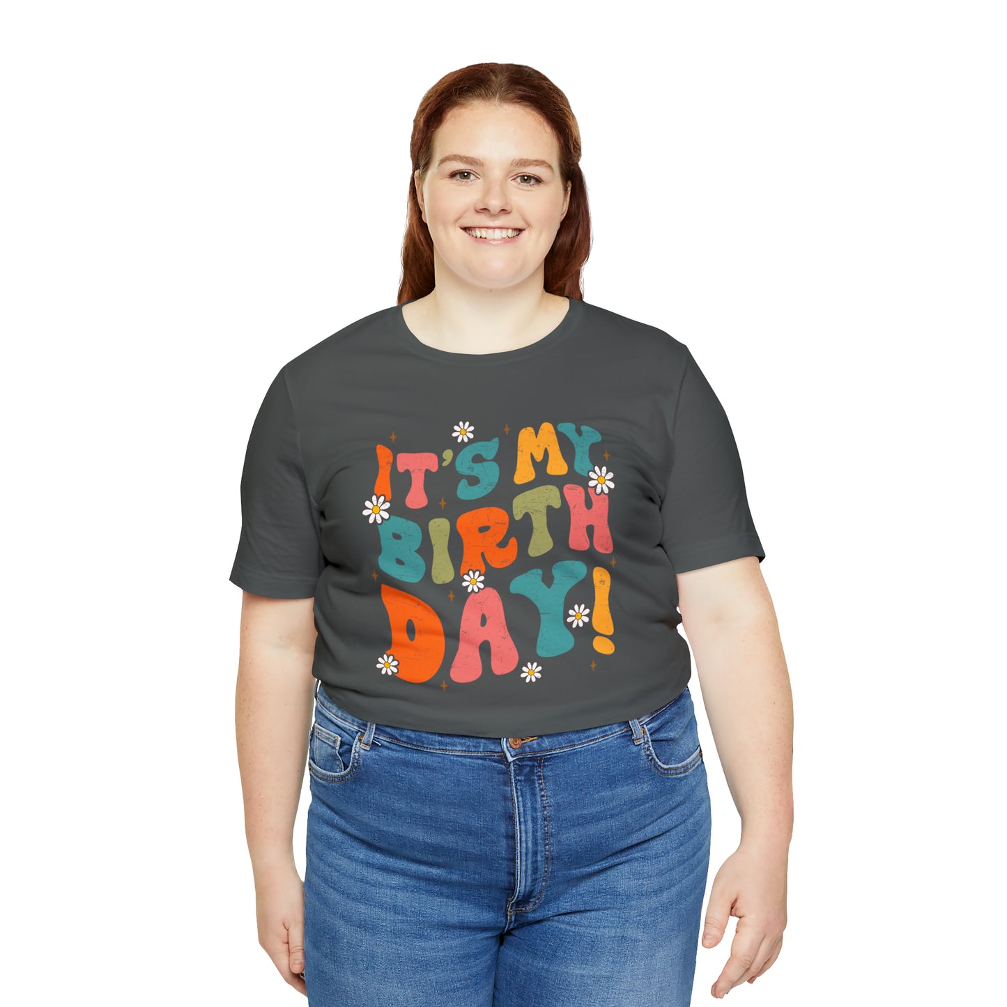 Distressed It's My Birthday Colorful Daisy T-Shirt