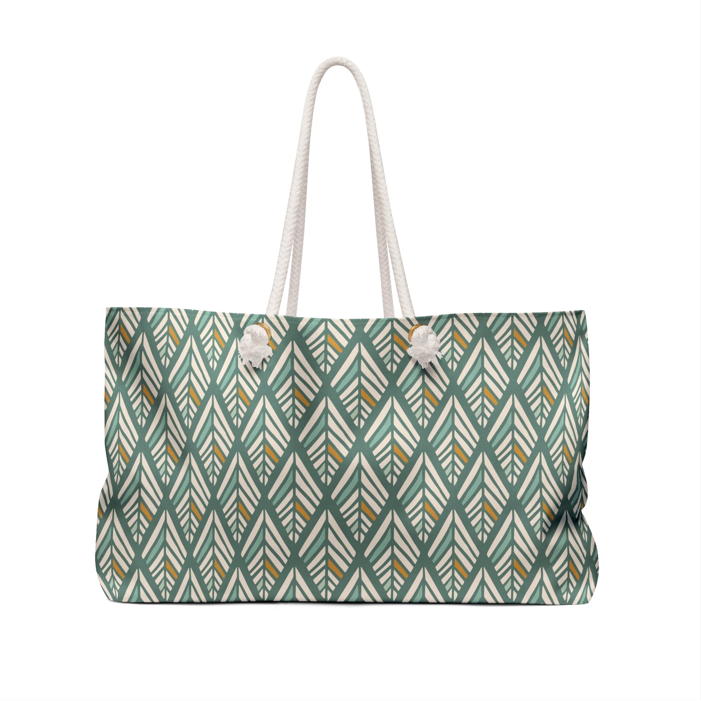 Green Diamond Design Floral Weekender Bag