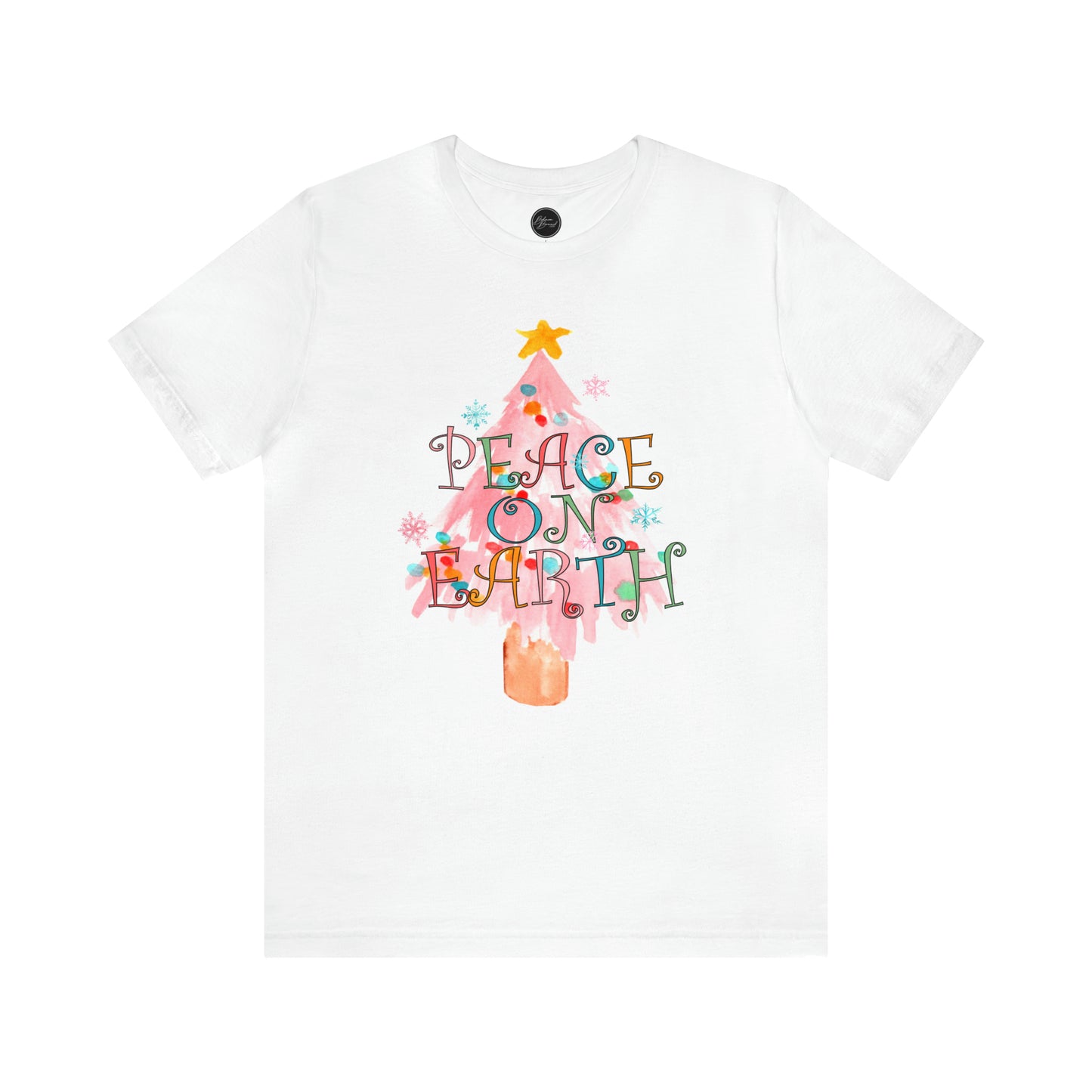 Peace on Earth Christmas/ Holiday Bella Jersey Short Sleeve Tee (Unisex)