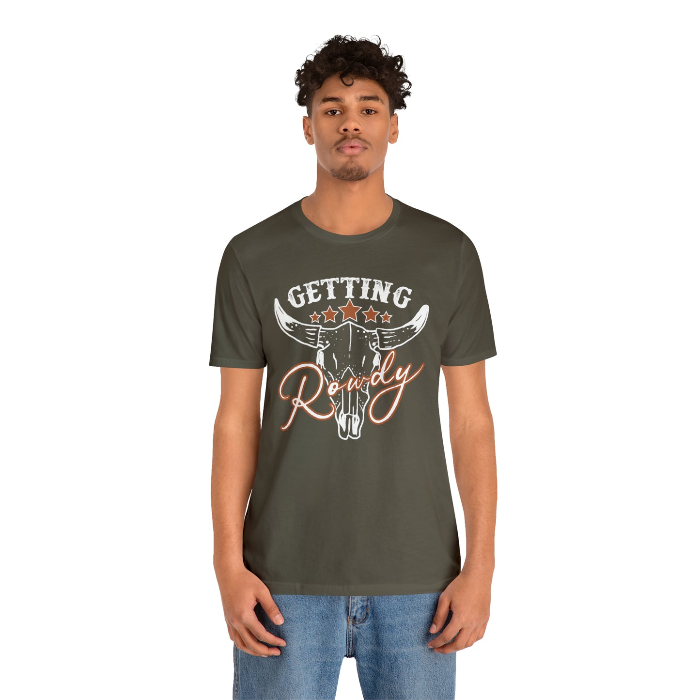 Vintage Getting Rowdy Party/ Bridesmaid/ Groomsman T-Shirt - White Ink