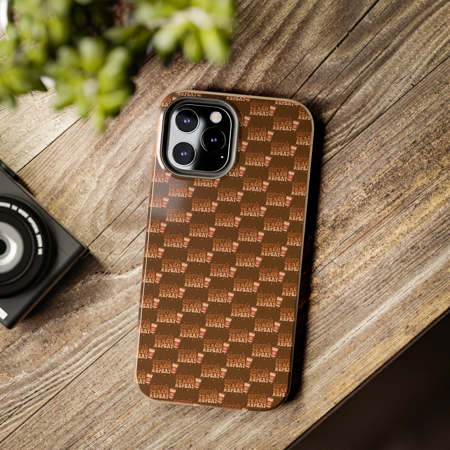 Coffee Teach Repeat Patterned Tough Phone Cases