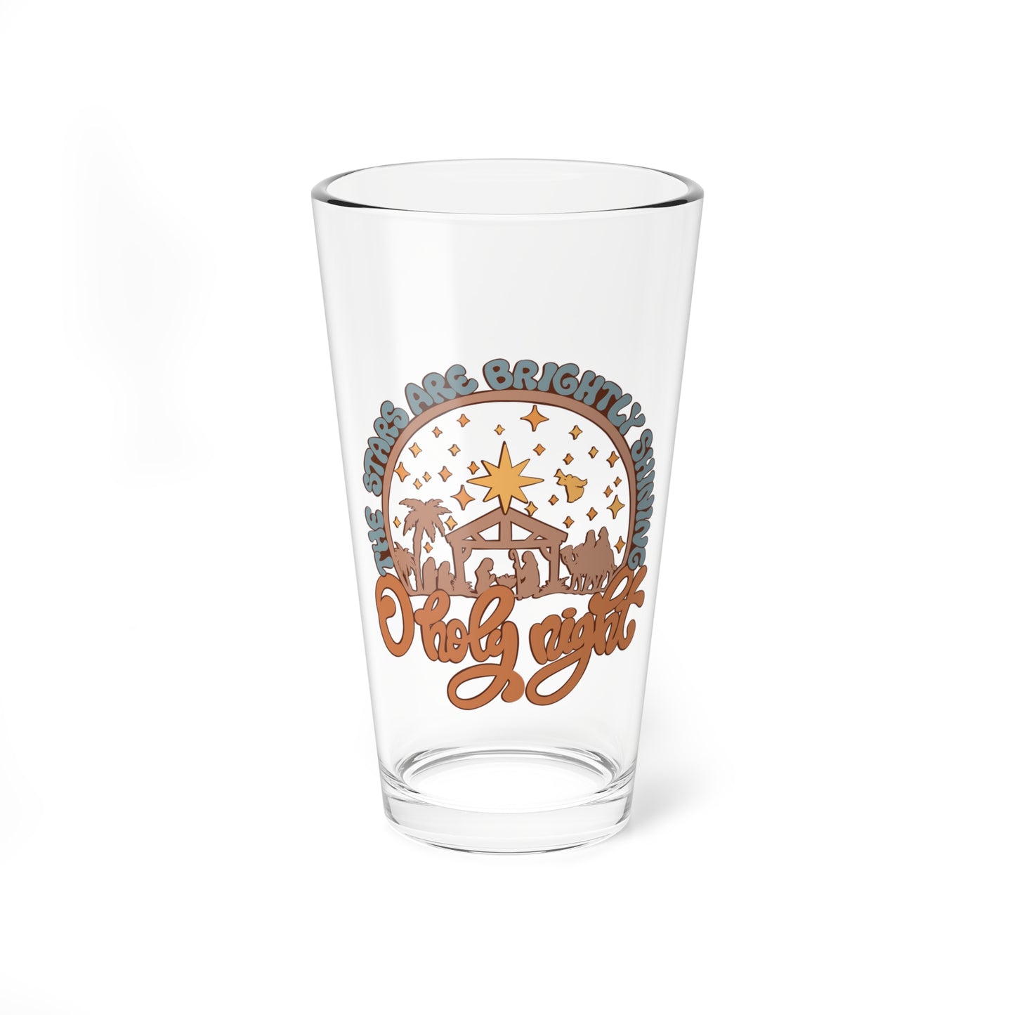 Oh Holy Night The Stars are Brightly Shining Mixing Glass, 16oz