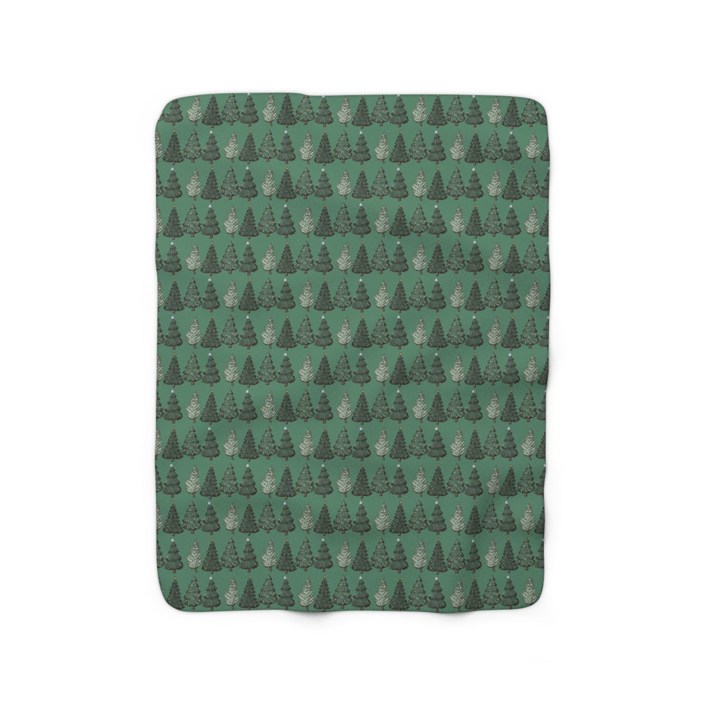 Evergreen Tree Sherpa Fleece Blanket