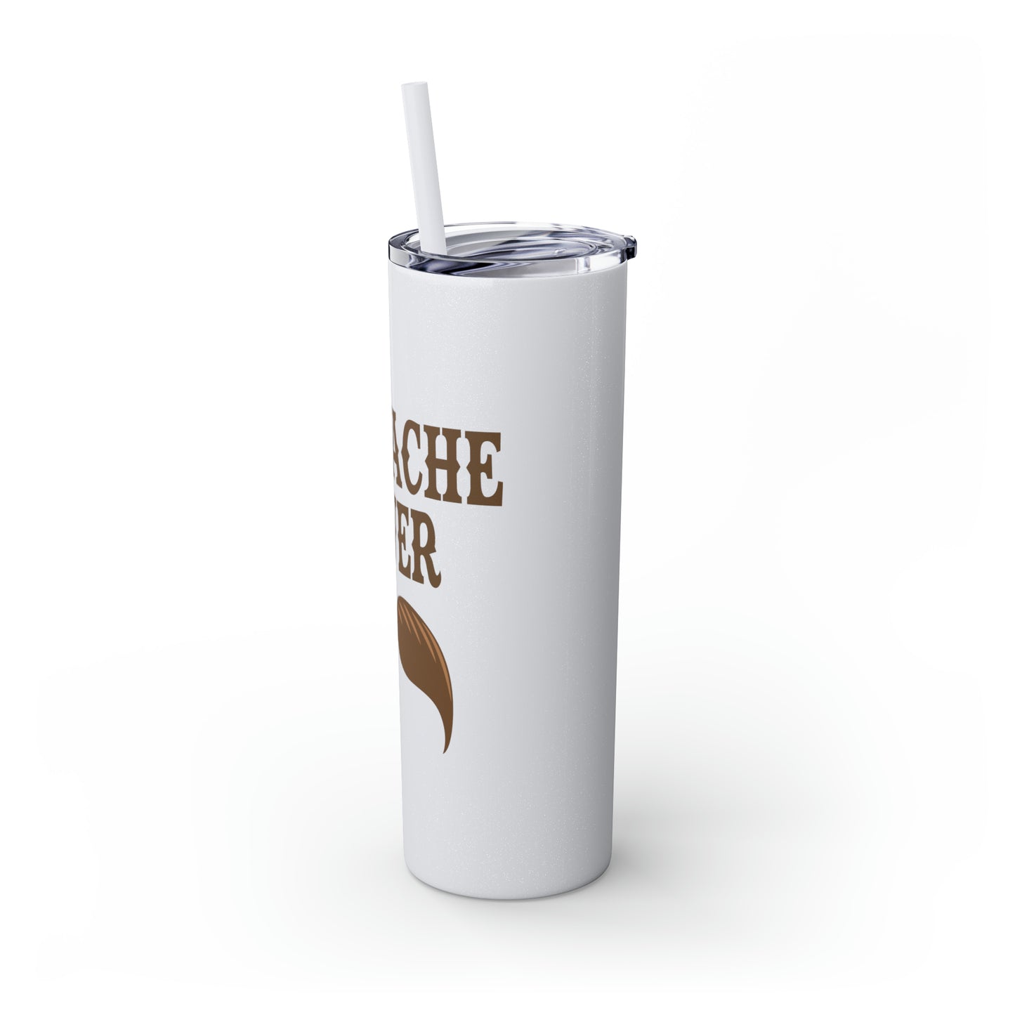 Mustache Lover Skinny Tumbler with Pick your Color Straw, 20oz