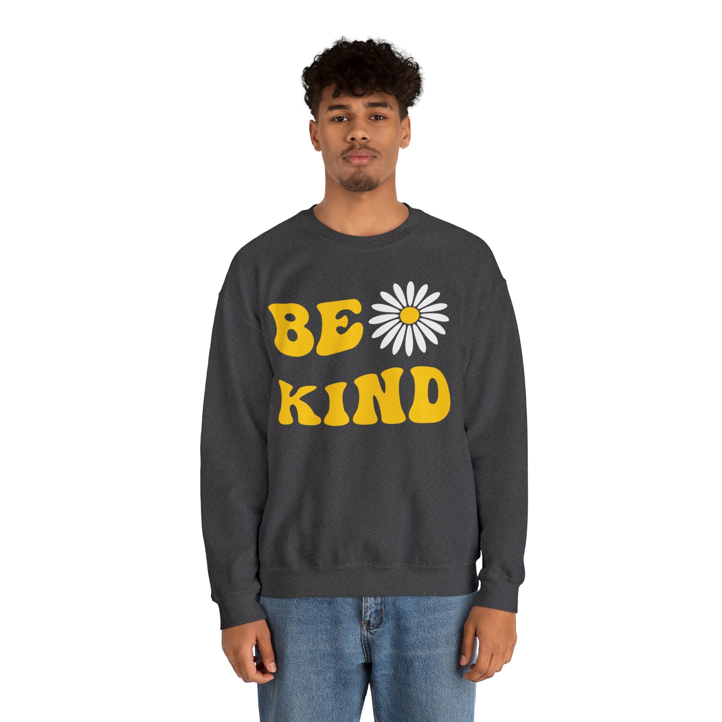 Be Kind Yellow Sunflower Unisex Heavy Blend™ Crewneck Sweatshirt