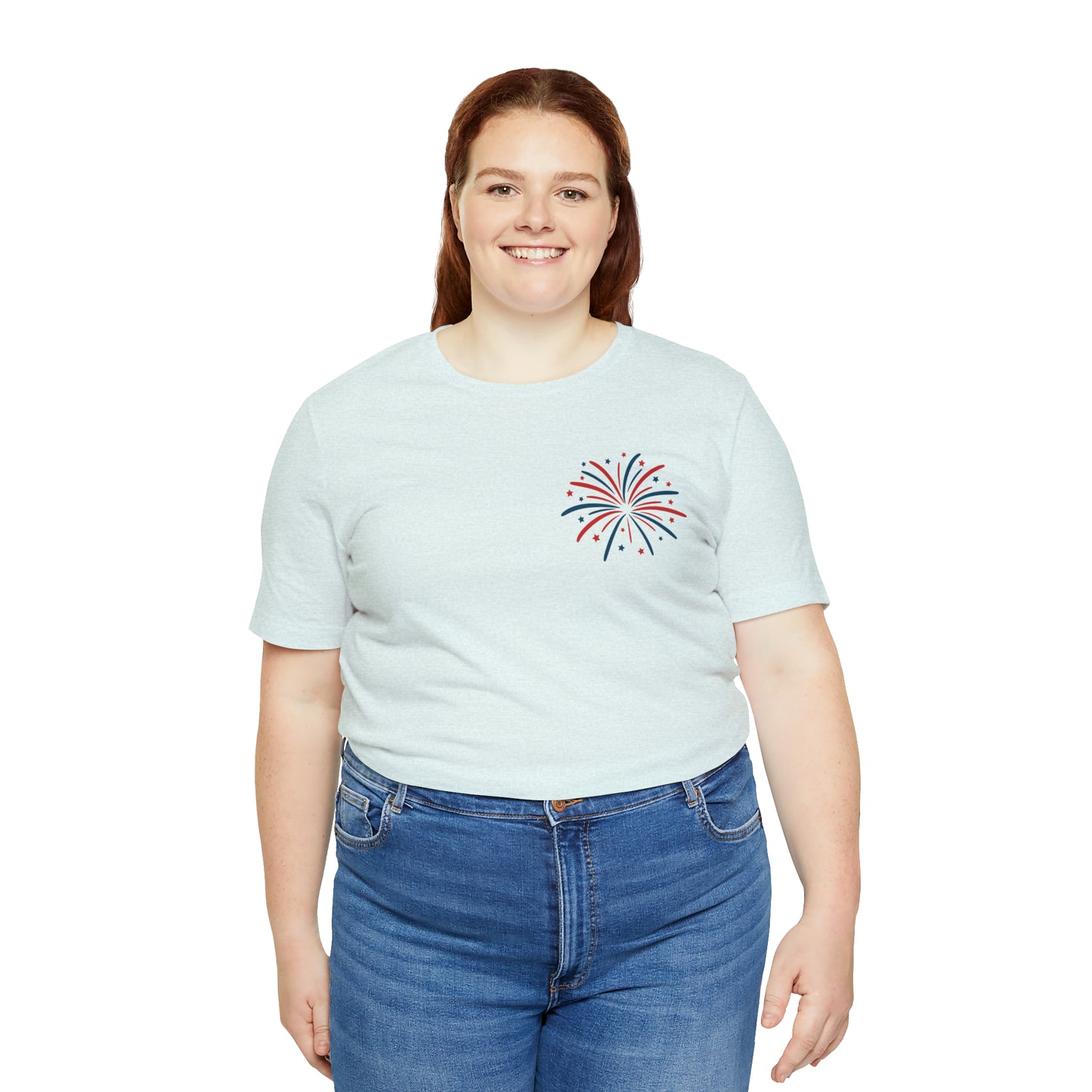 "Land of the Free Because of the Brave" Unisex Jersey Short Sleeve Tee (Front and Back Design)