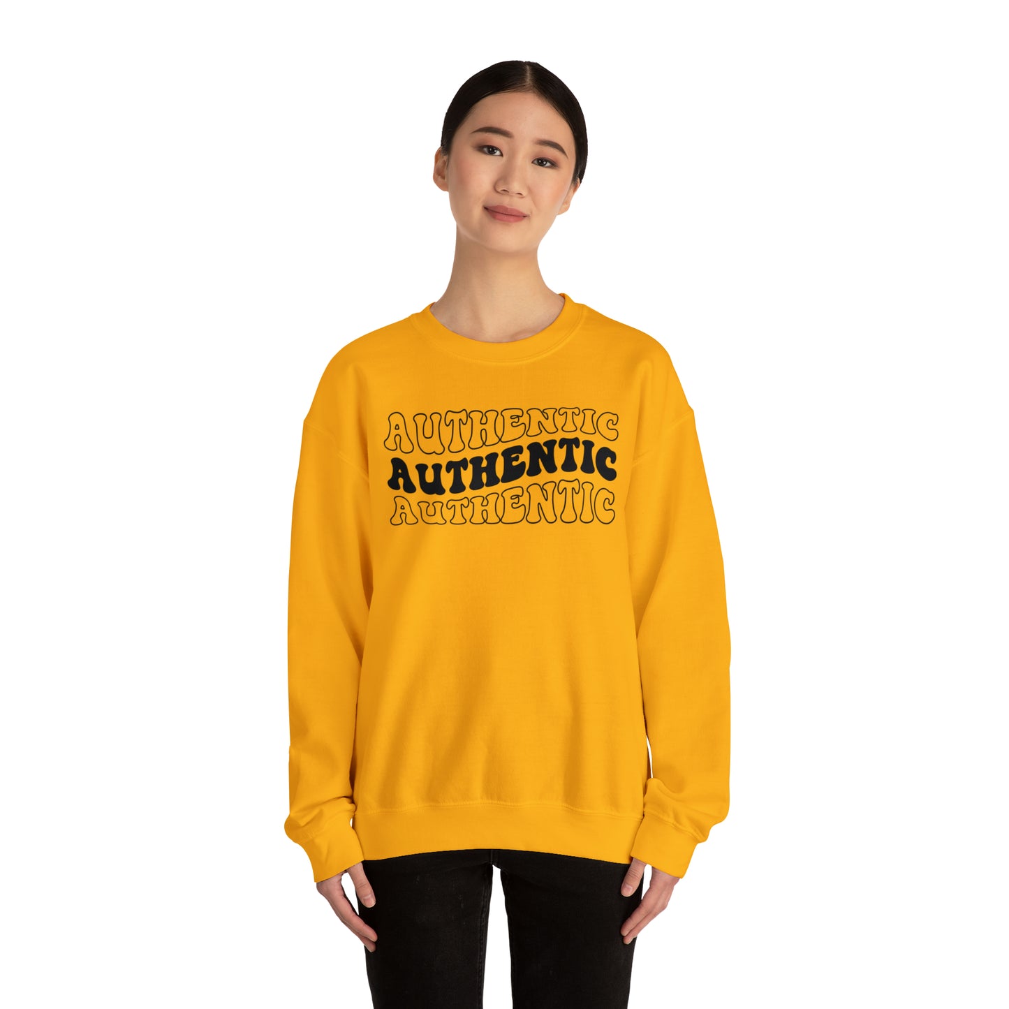 "Authentic" Black Logo Unisex Heavy Blend™ Crewneck Sweatshirt